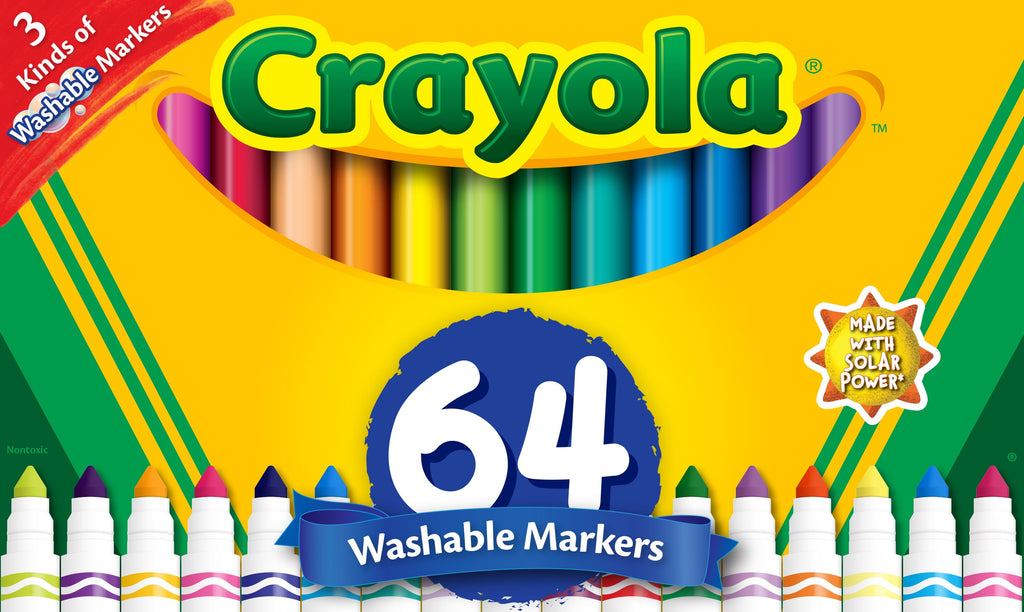 Crayola Washable Broad Line Markers with Gel FX Markers, 64 Count