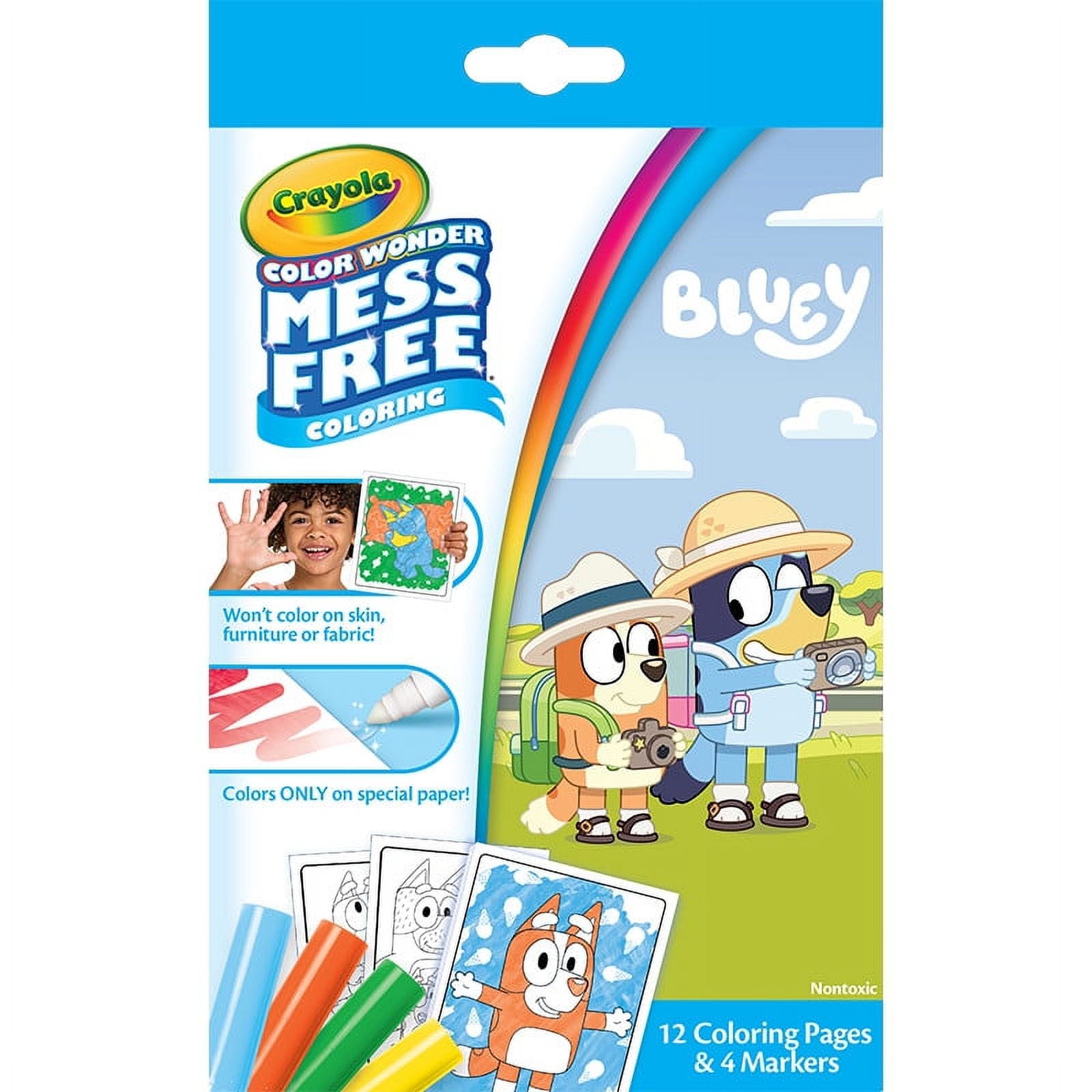 Crayola Bluey Color Wonder Mini Box Set, Toddler Craft, 12 Pgs & 4 Mess Free Markers, Bluey Gift for Girls & Boys, 3+