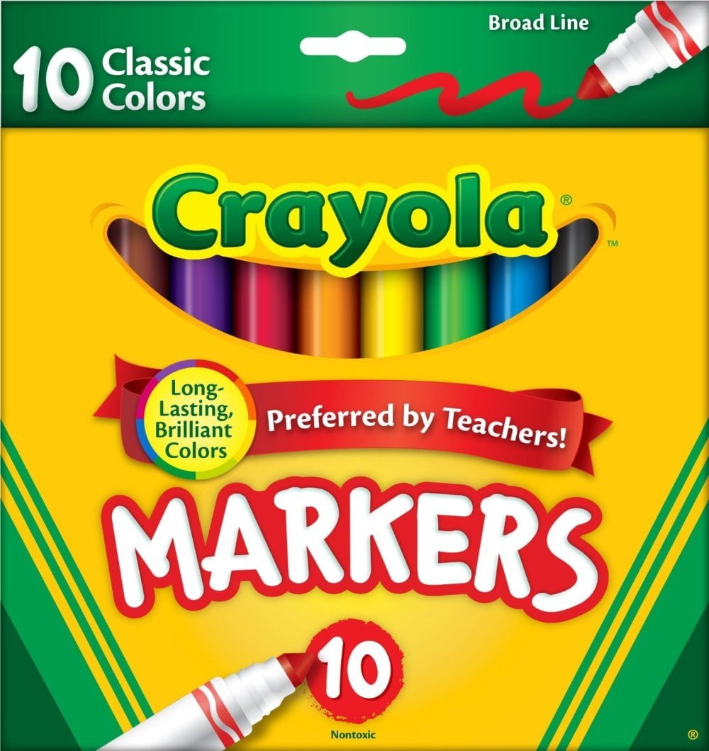 Crayola Classic Colors Broad Line Markers Lots Of Brilliant Color 10 Count ( Case Of 24 )