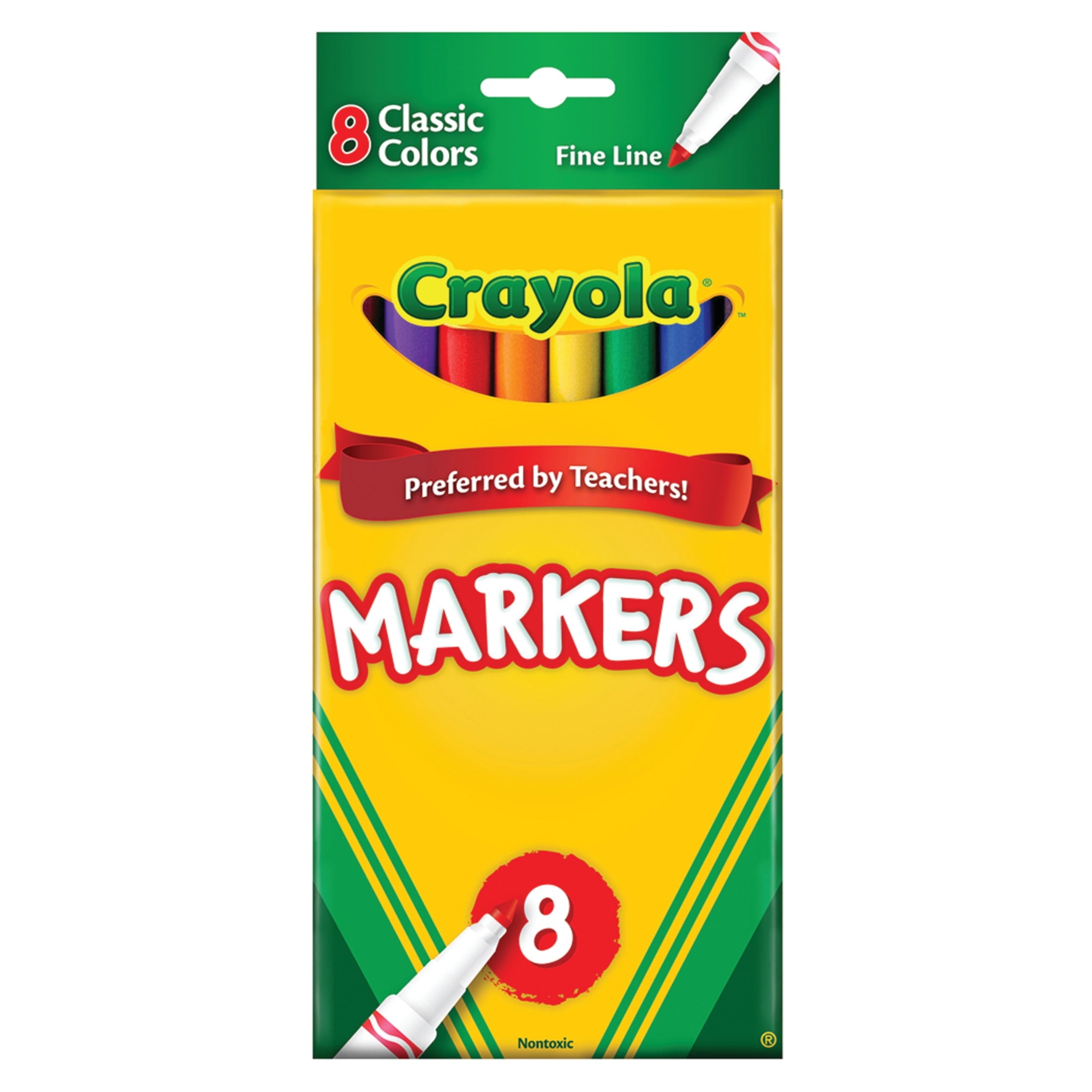 Crayola Classic Thin Line Marker Set, 8-Colors