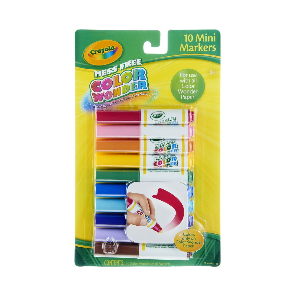 Crayola Color Wonder Mini Markers with 10, Assorted Colors, 10 Count