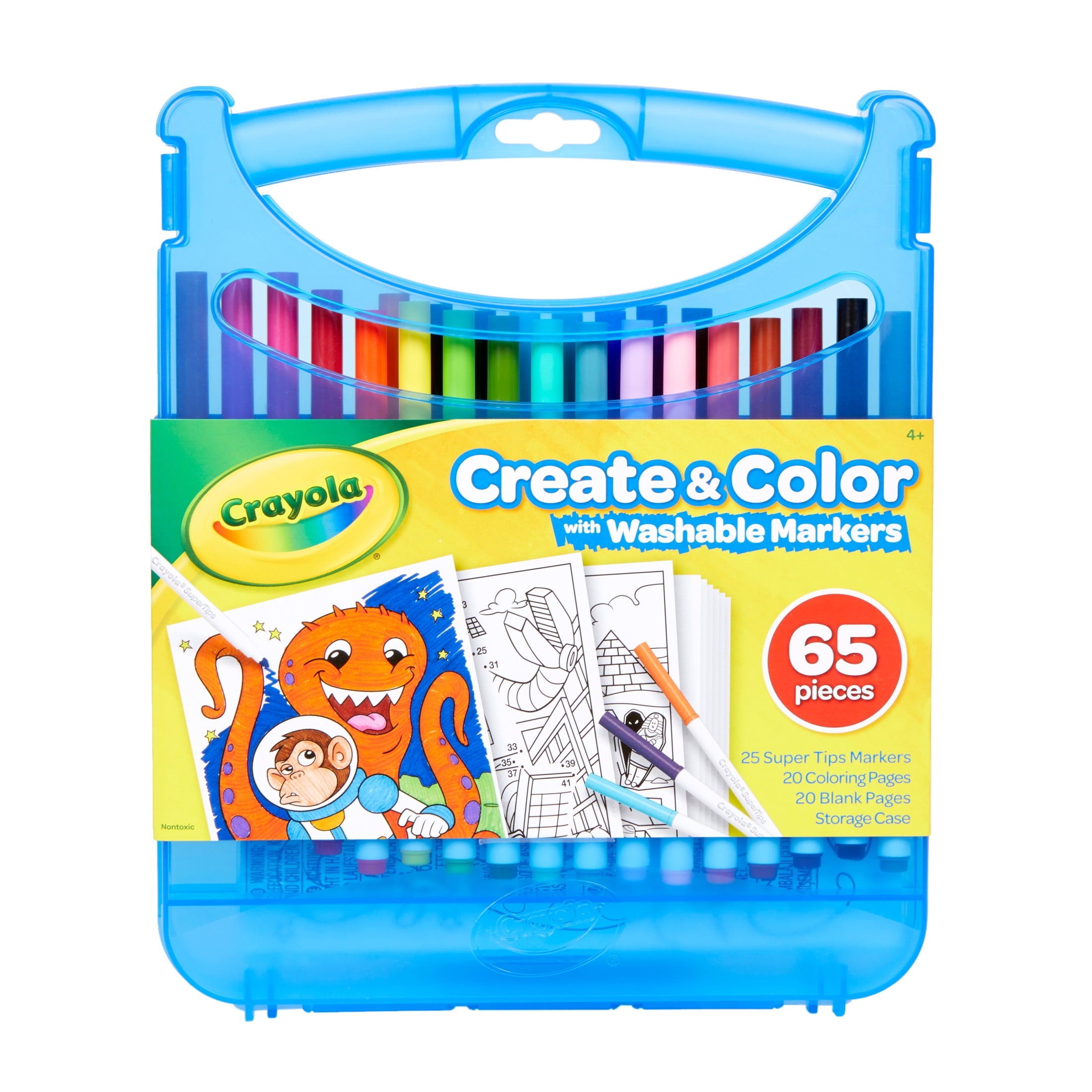 Crayola Create & Color Super Tips Marker Kit, 25 Ct with Storage, Back to School Supplies, Travel Activities, Coloring Art Gift for Kids, Ages 4, 5, 6, 7, 8
