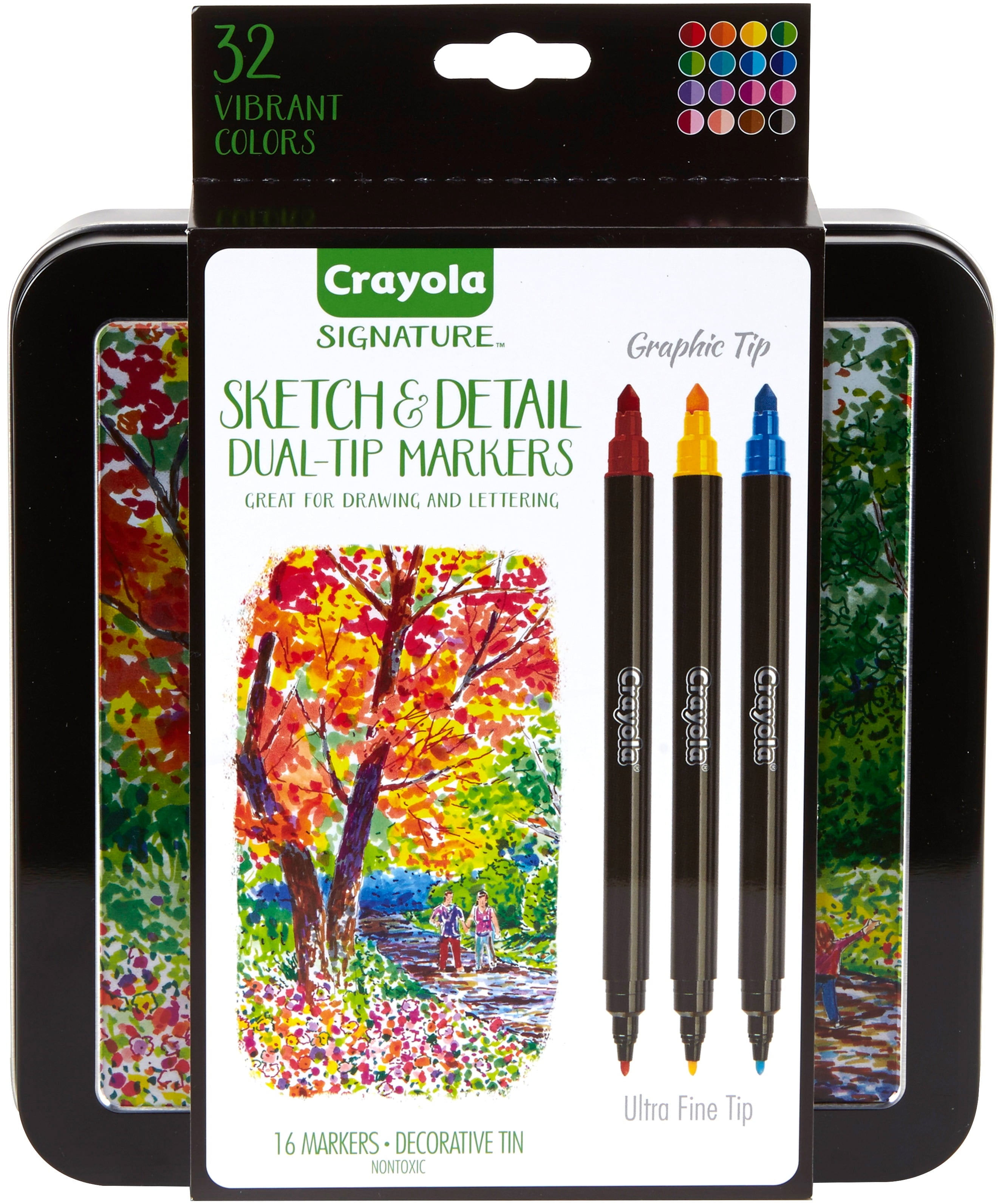 Crayola Dual-Ended Markers; Super Tip / Ultra Fine Tip, Premium Art Tools; Complementary Colors; Adult Coloring