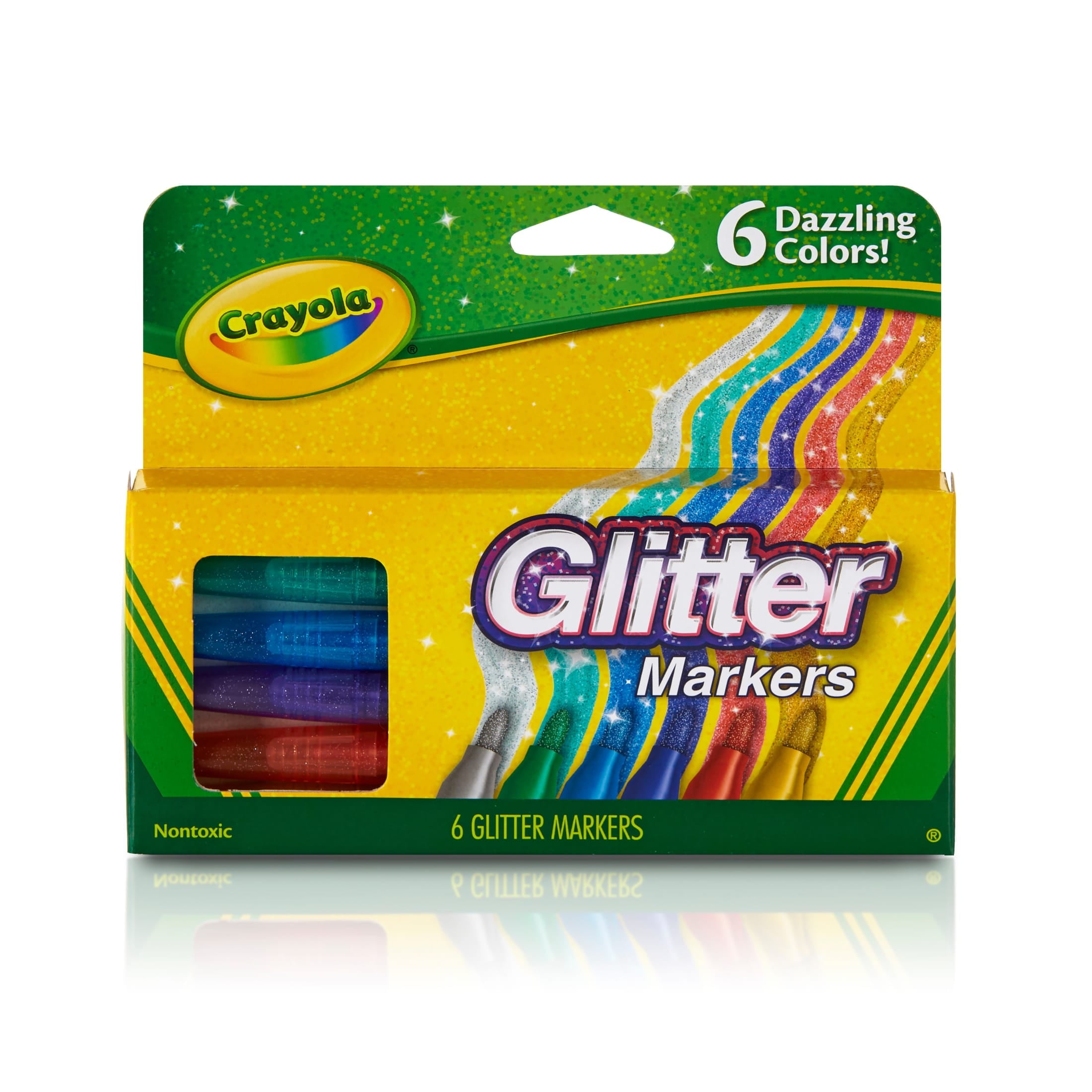 Crayola Glitter Markers, 6-Colors