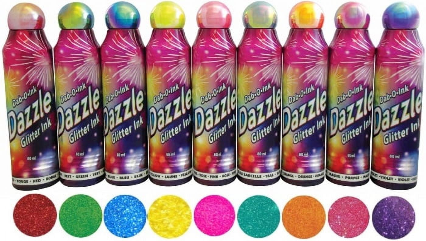Dazzle Dab O Ink Glitter Bingo Daubers, Multicolor (12 Pack)
