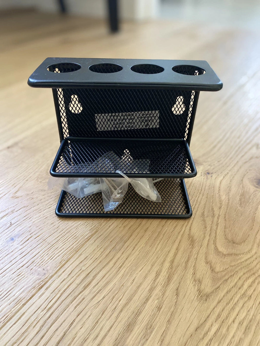 Dry Erase Marker Holder - Wall/Magnet - Black Metal Office Organizer