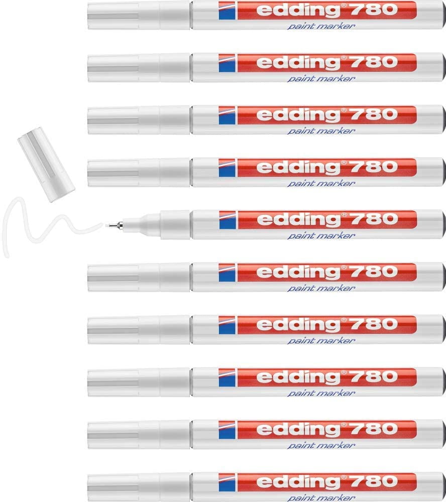 Edding 780 Extra Fine Paint Marker - White - Pack of 10