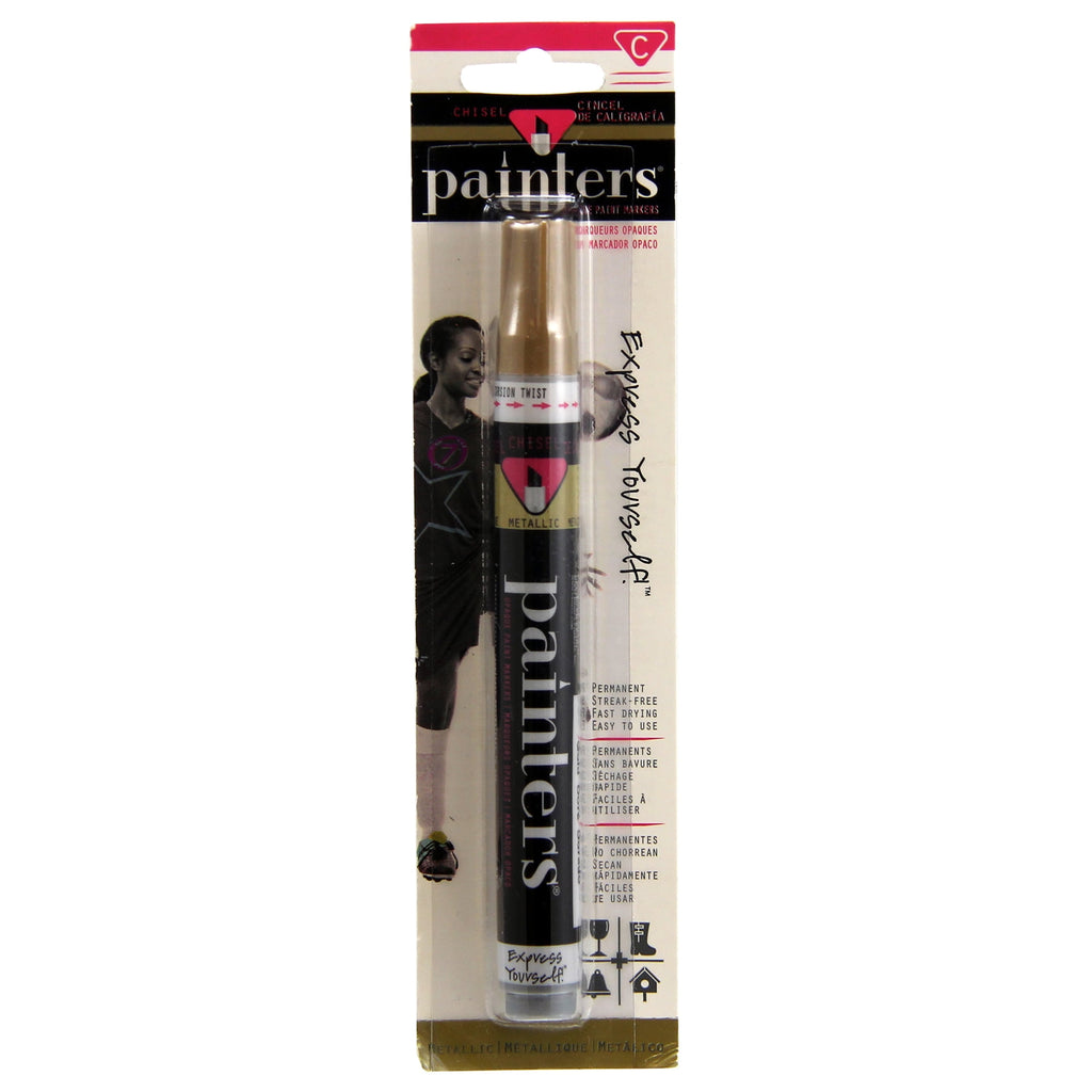 Elmer's Painters Opaque Paint Marker, Chisel Tip, Gold, 1 Count