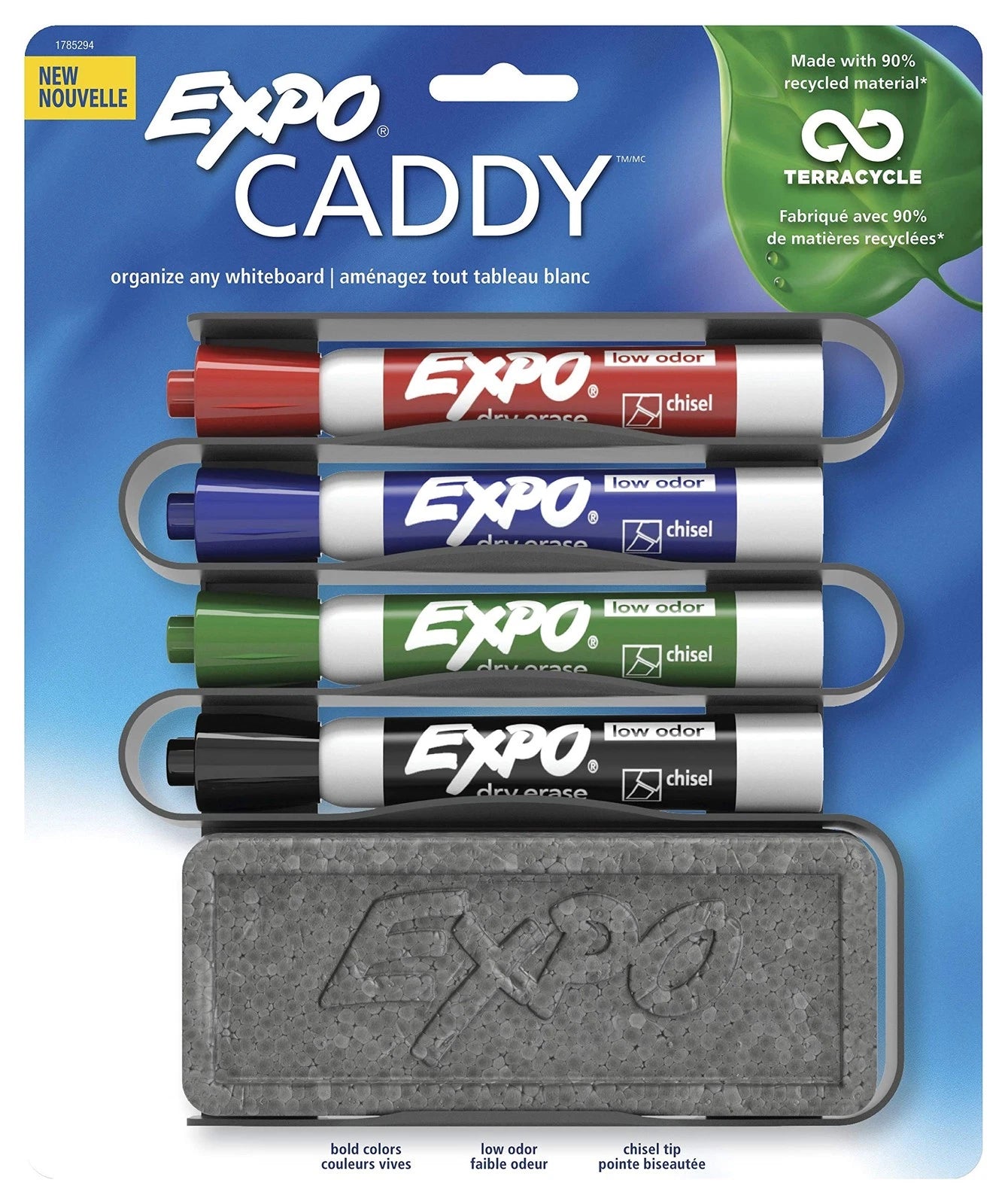 Expo Dry Erase Markers Set 5 Count Recycled Caddy Organizer Assorted Colors