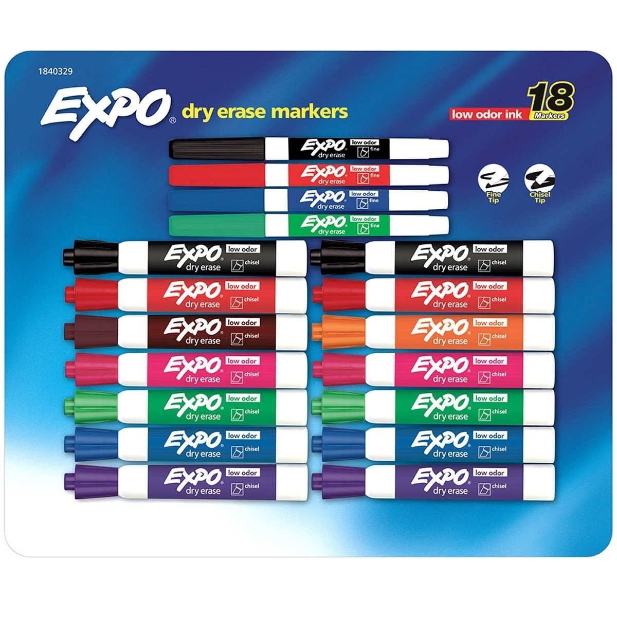 Expo Low Odor Dry Erase Markers, 18 Count