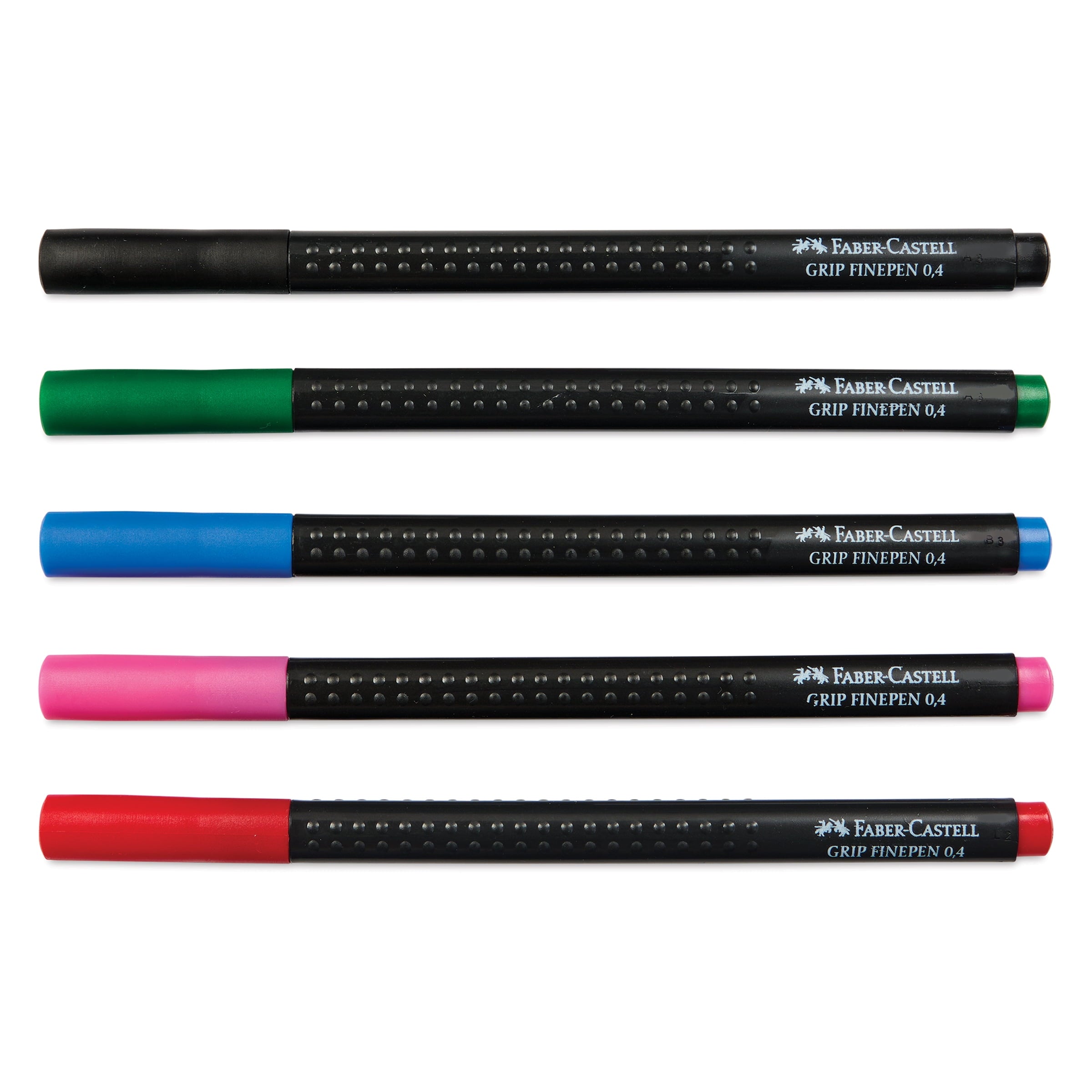 Faber-Castell Black Edition Grip Fineliners - Basic Colors, Set of 5
