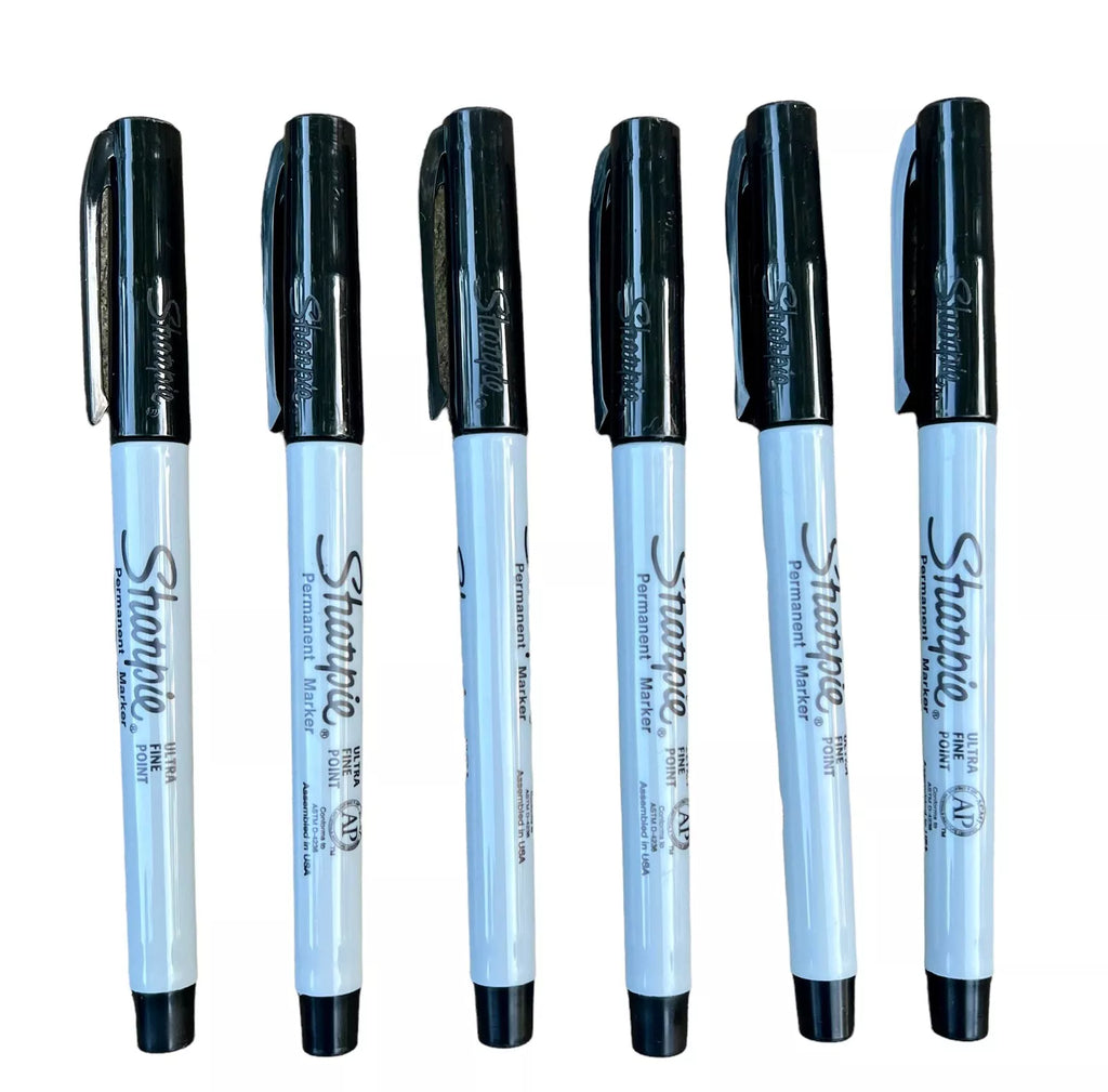 Fyna -Sharpie Ultra Fine Point 6 Count Permanent Markers Black Precision 37121