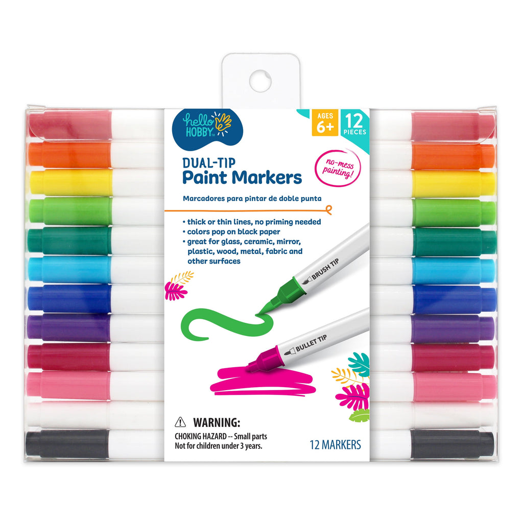 Hello Hobby  Detail Acrylic Paint Markers, 12 Count