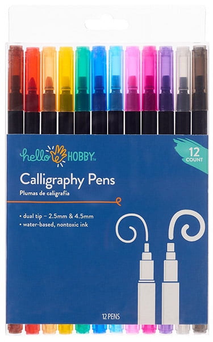 Hello Hobby Multicolor Calligraphy Marker Set, 12 Count Adult
