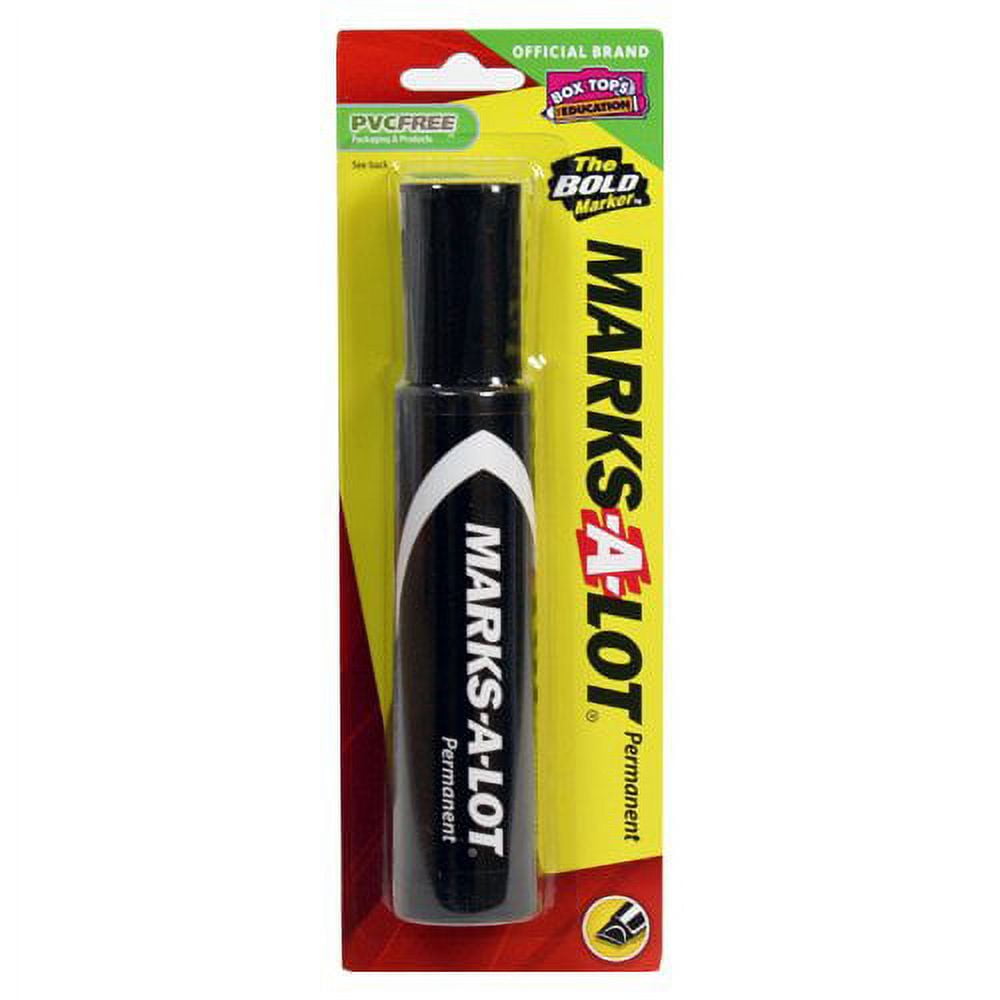 Marks-A-Lot  Jumbo Chisel Tip Permanent Marker, Black, 1 Pen