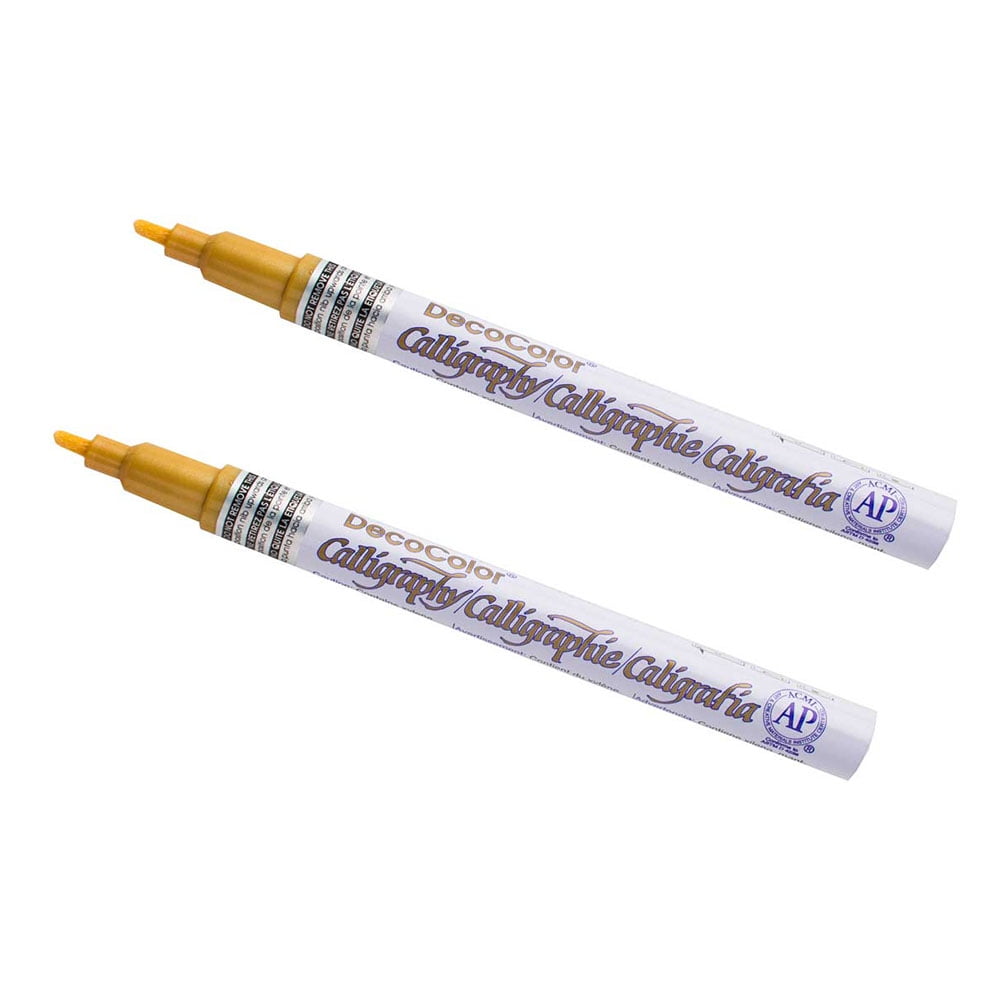 Marvy Uchida Calligraphy Opaque Paint Markers, Gold, 2/Pack