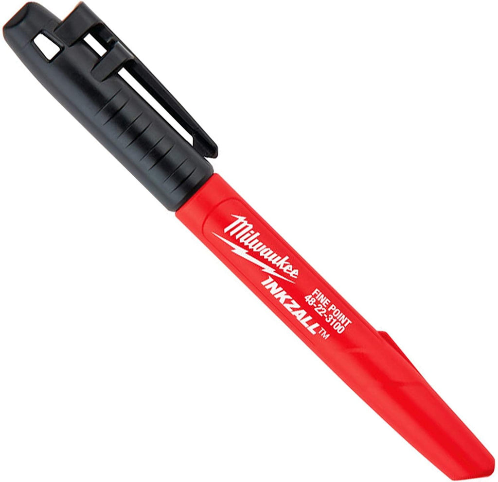Milwaukee 48-22-3100 Inkzall Jobsite Fine Point Black Permanent Marker 12 Pack
