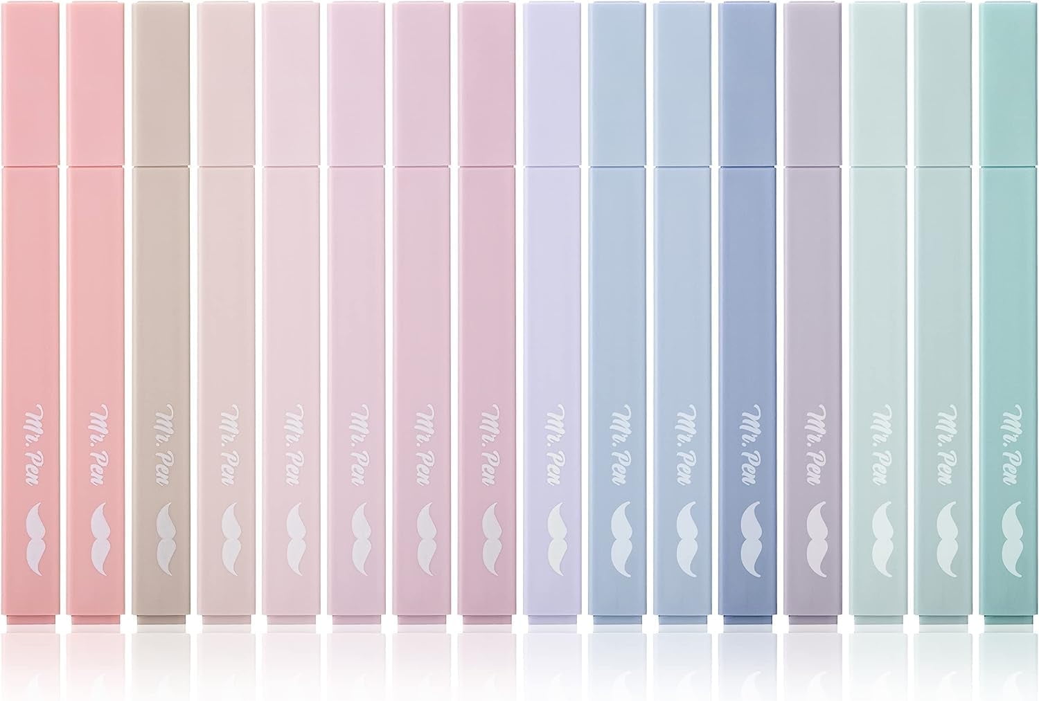 Mr. Pen- Aesthetic Highlighters, 16 pcs, Chisel Tip, Morandi Colors, No Bleed Bible Highlighter Pastel, Assorted Colors, Cute