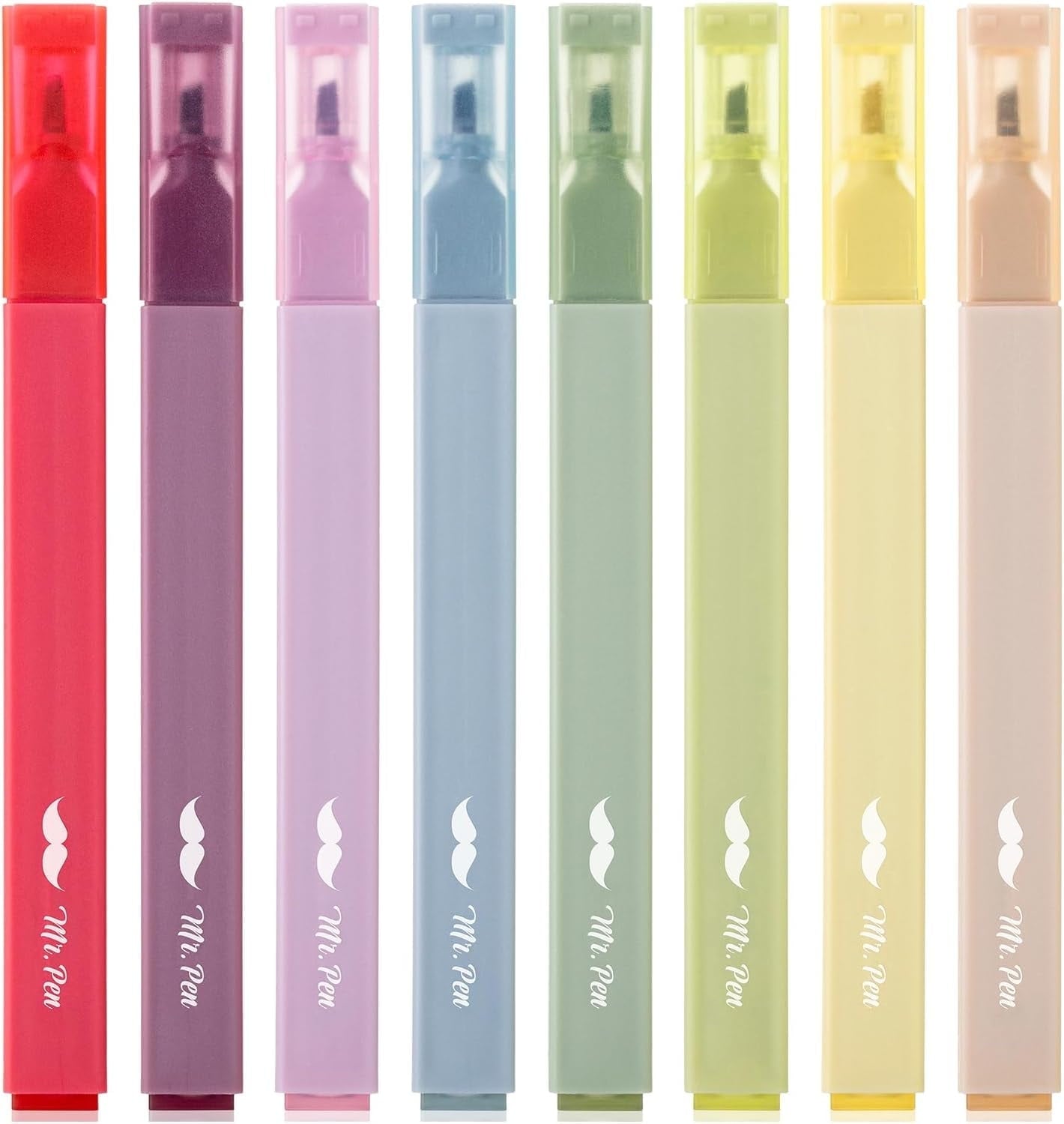 Mr. Pen- Aesthetic Highlighters, 8 Pcs, Chisel Tip, Muted Pastel Color