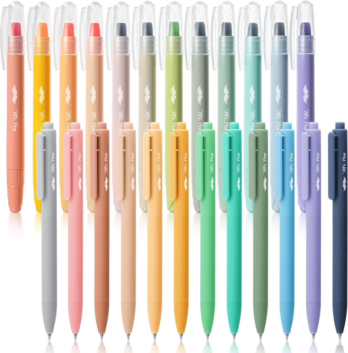 Mr. Pen- Bible Highlighters and Pens, 24 Pack, Gel Highlighters, Serene Colors Bible Highlighters No Bleed, Colored Gel Pens