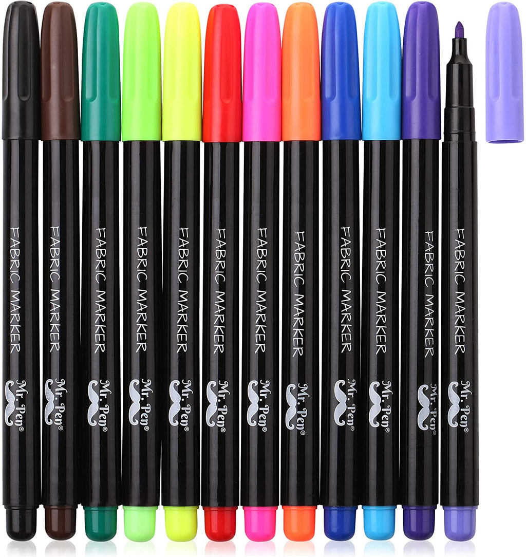 Mr. Pen- Fabric Markers, 12 Pack, Marker for Clothes