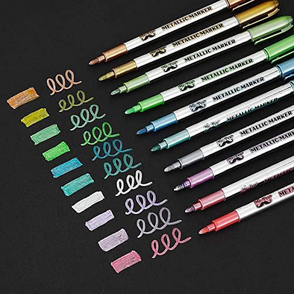 Mr. Pen- Metallic Markers, Metallic Paint Pens, 10 Pack, Colorful, Metallic Permanent Markers