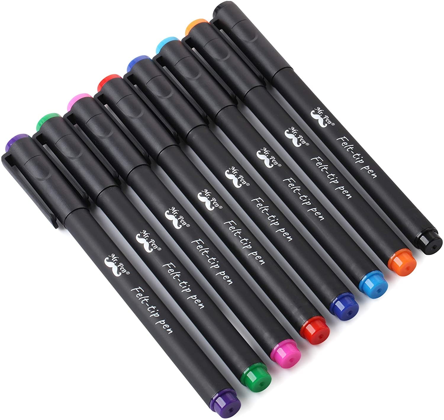 Mr. Pen- Pens, Felt Tip Pens, Pens Fine Point, Pack of 8, Fast Dry, No Smear, Colored Markers