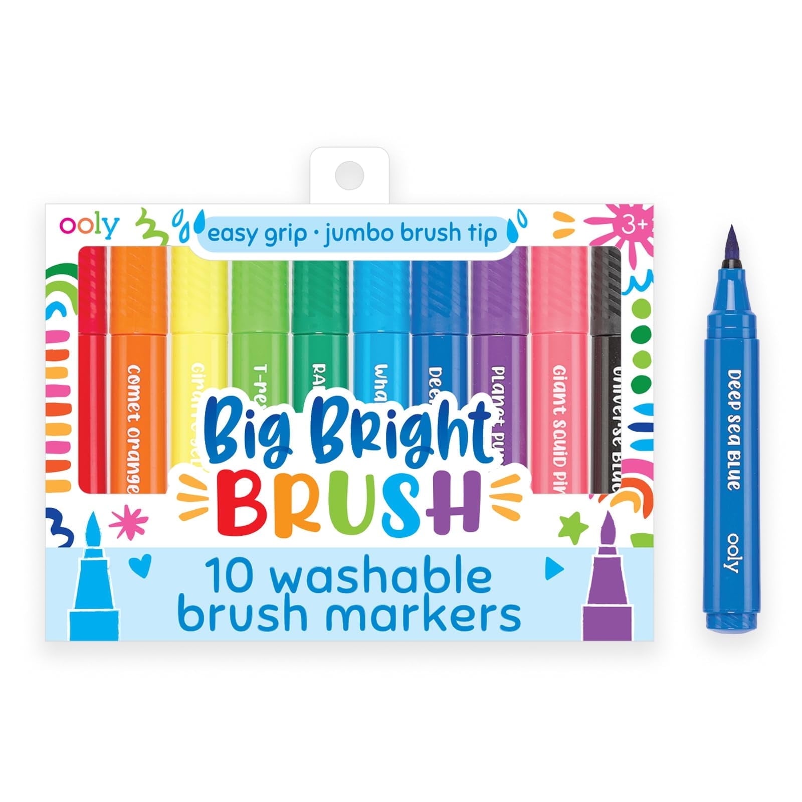 OOLY Mighty Mega Washable Markers with Jumbo Grip for Small Hands, 8 count