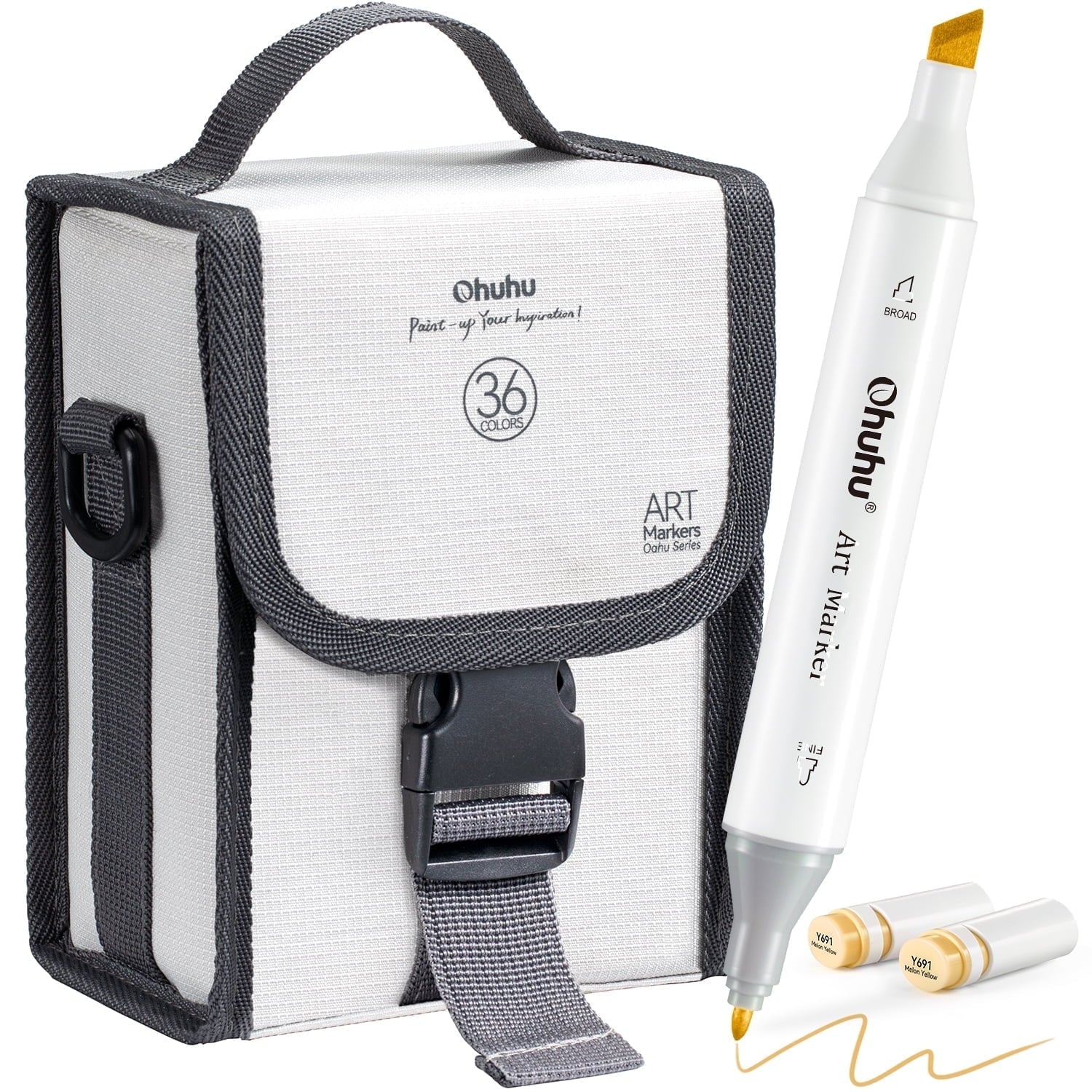 Ohuhu 36 Skin-Tone Colors Fine-and-Chisel Dual Tips Alcohol-Based Art Markers + 1 Colorless Blender