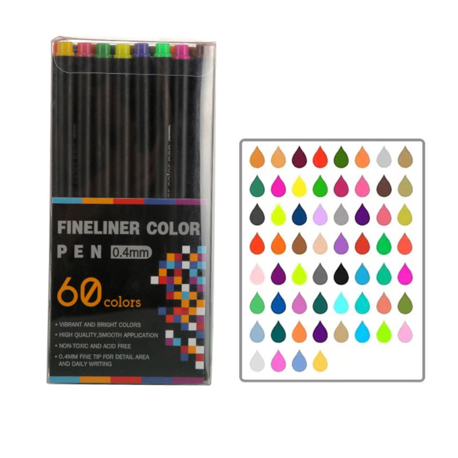Pen Drawing Line, Fineliner Pens, 12 Colors 0.4mm Fineliner Color Pen Set Fine Point Markers Drawing Pens for Journaling, Note Taking, Calendar, Adult Coloring