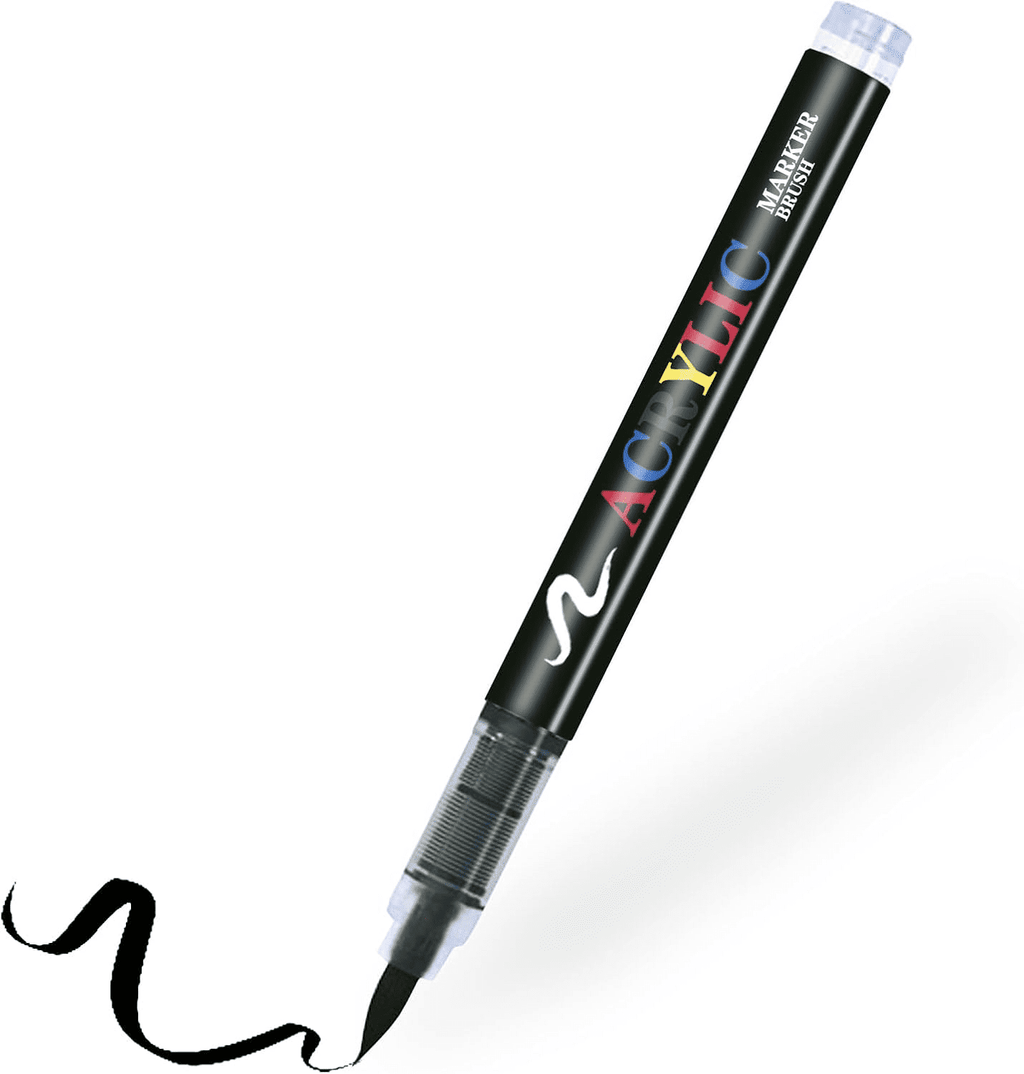 Permanent Marker Black Acrylic Pen， Waterproof Quick Drying （1.0mm-6.0mm）Thread Width Suitable for Stone, Wood, Glass, Ceramic, Canvas, Tyres and Textiles