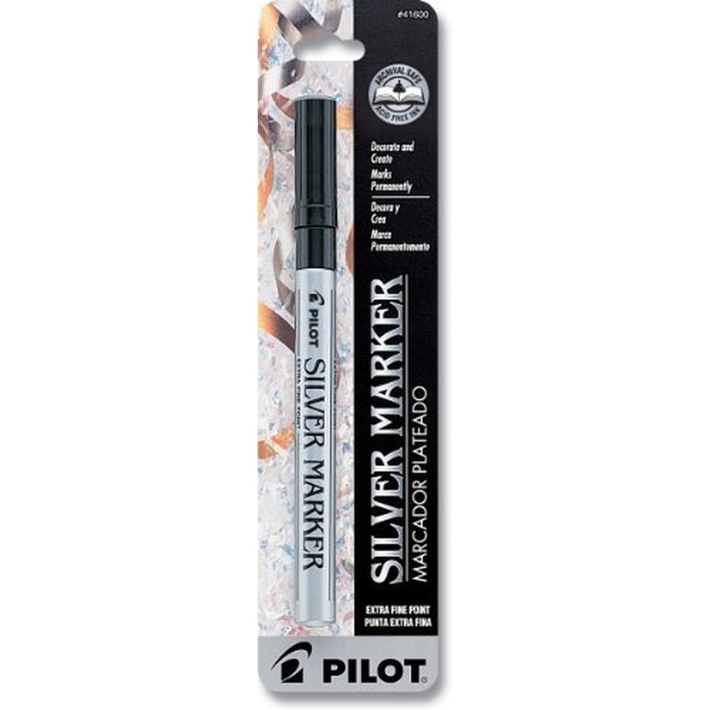 Pilot Metallic Permanent Marker, Extra-Fine, Silver (Pack of 3)