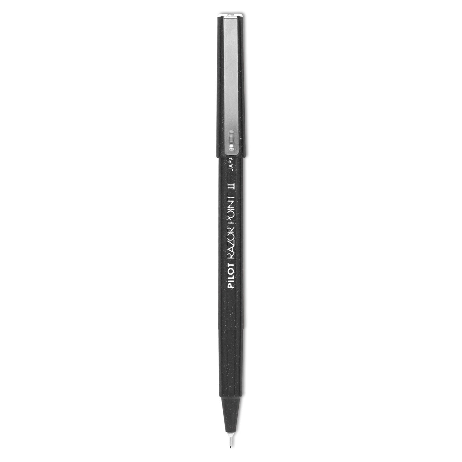 Pilot Razor Point II Super Fine Marker Pen, Black Ink, .2mm, Dozen