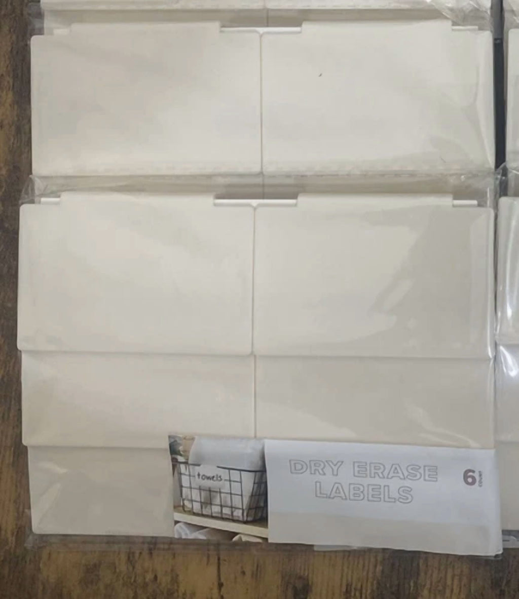 Plastic Dry Erase Marker Board Labels 12 Beige Clip On Lot Organize Storage Bins