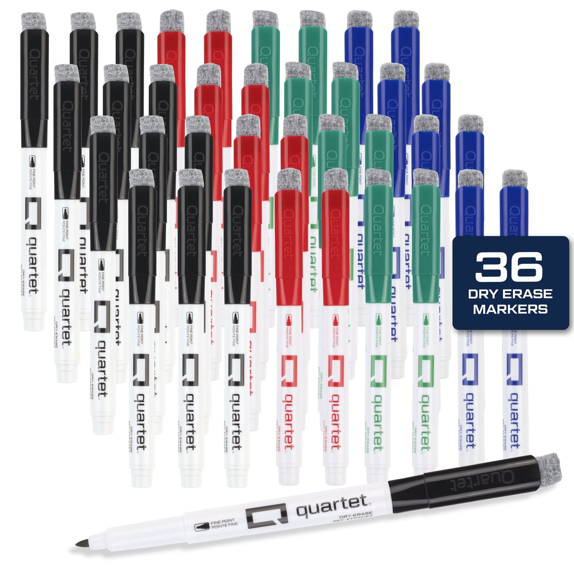 Quartet DryGuard Dry-Erase Markers Fine Tip Assorted Colors 36 Pack - Markers