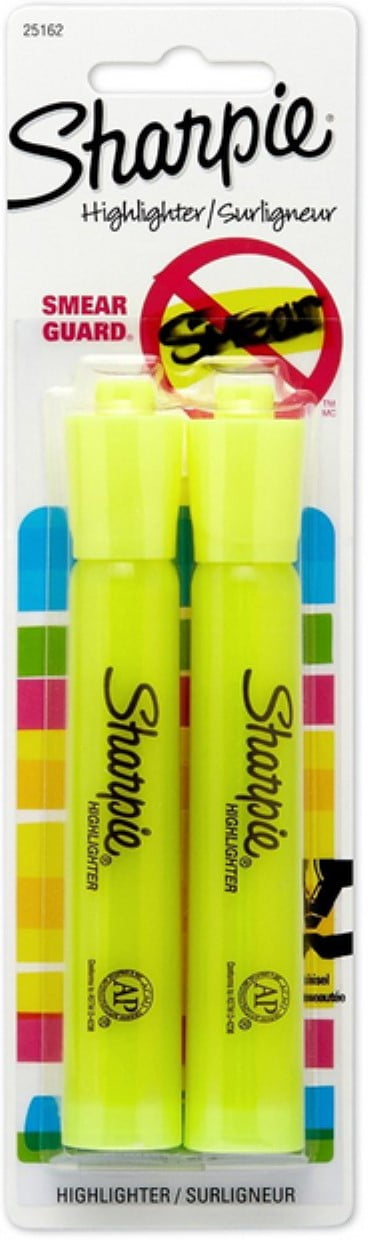 Sharpie Fluorescent Yellow Highlighters 2 ea (Pack of 2)