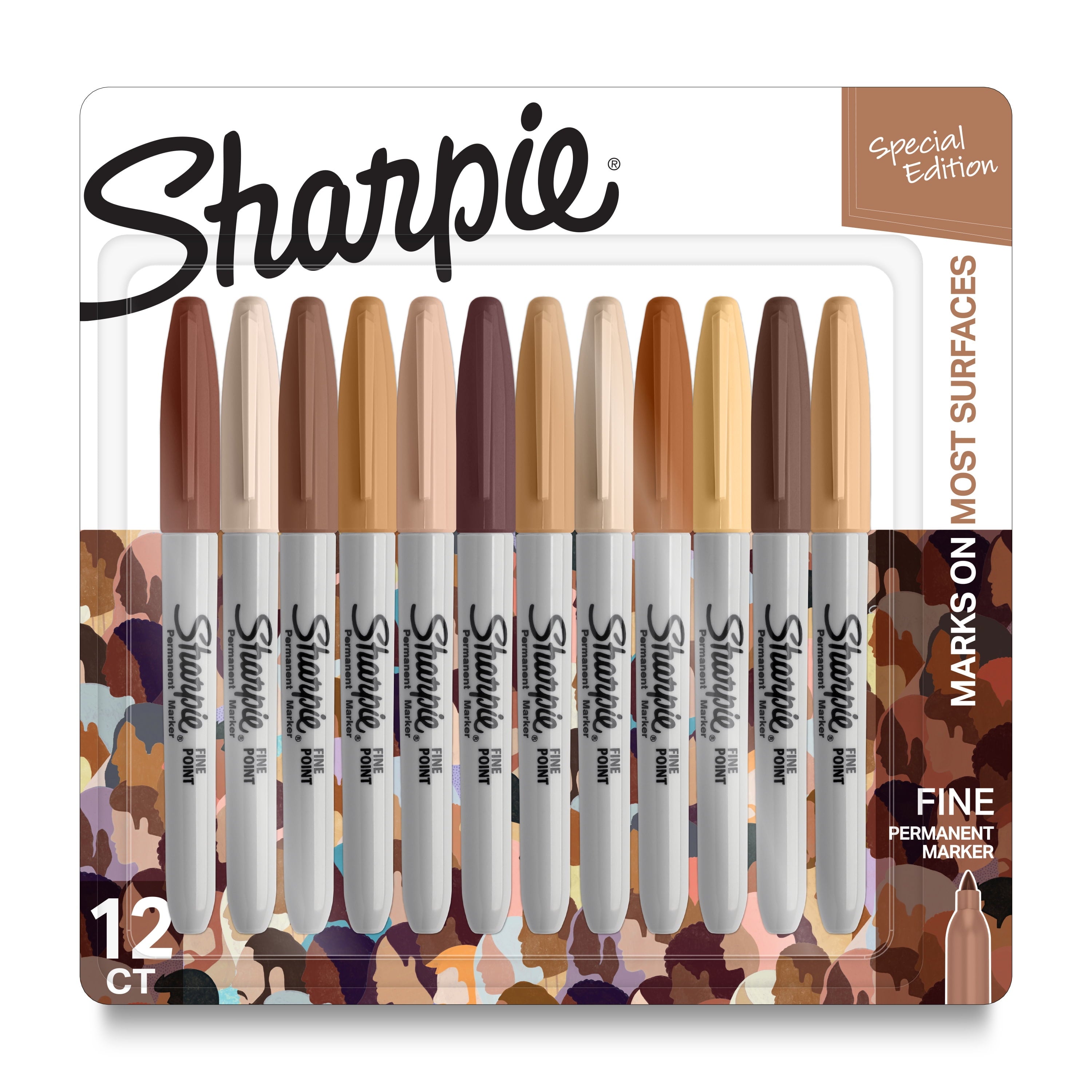 Sharpie Marker Set, 12-Color Fine Portrait Colors Set