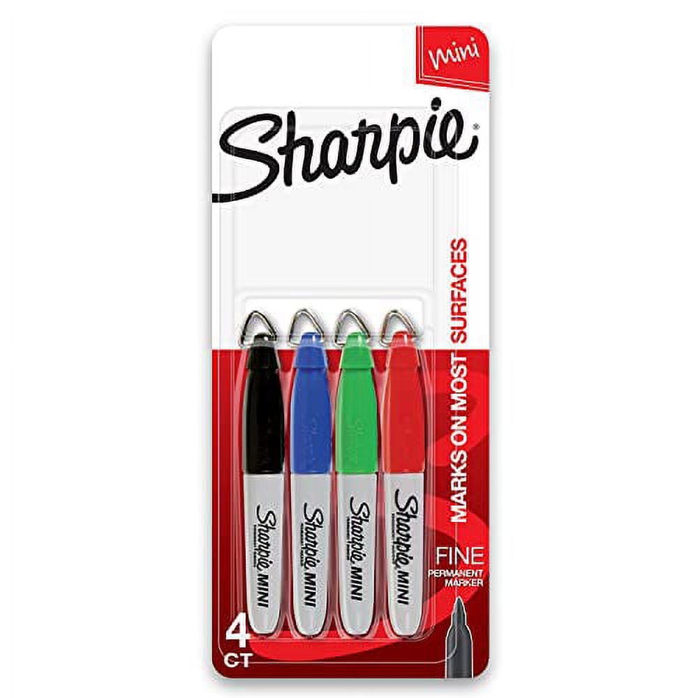 Sharpie Mini Permanent Marker Single Piece Fine Point, Assorted Colors, 4 Count