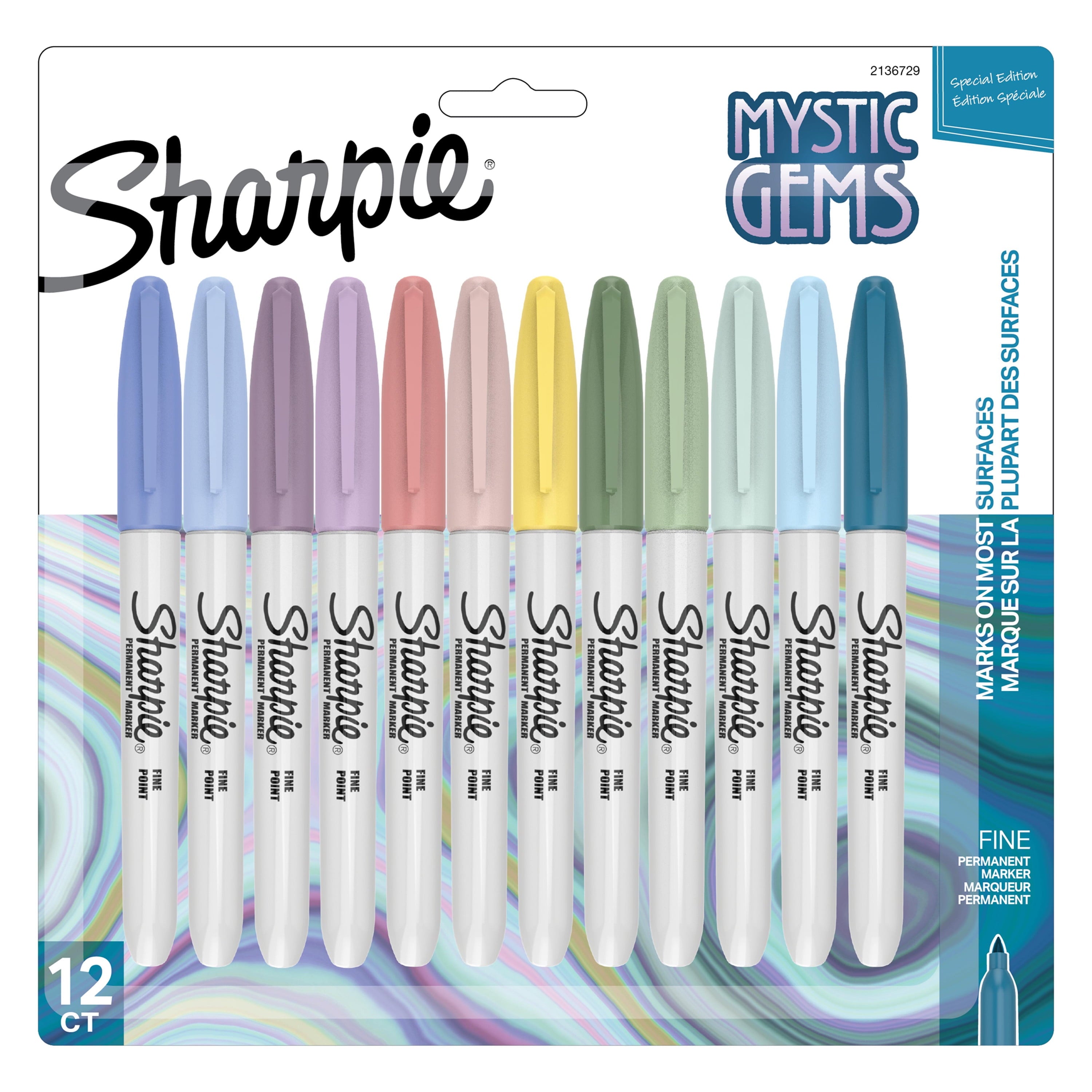 Sharpie Permanent Markers, Fine Point, Assorted Colors, 12 Count