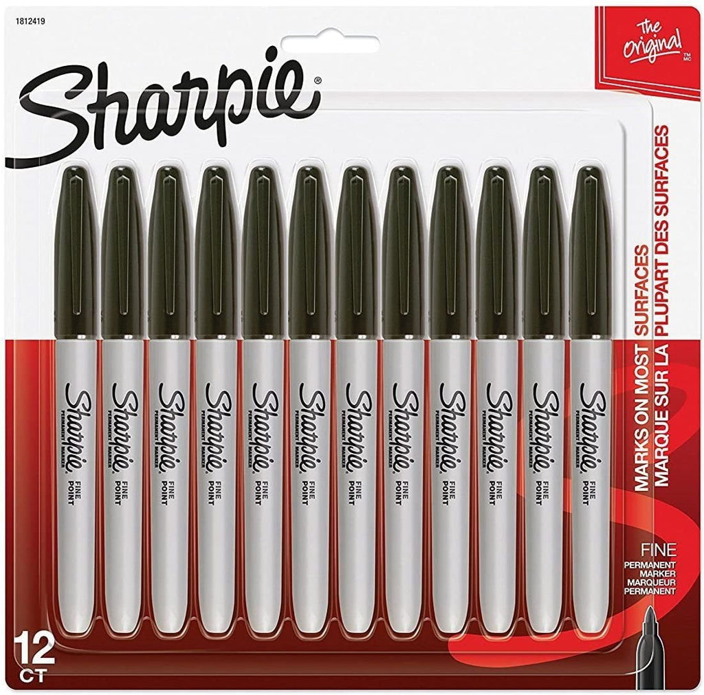 Sharpie Permanent Markers Fine Point Black 12 Count Black 12 count