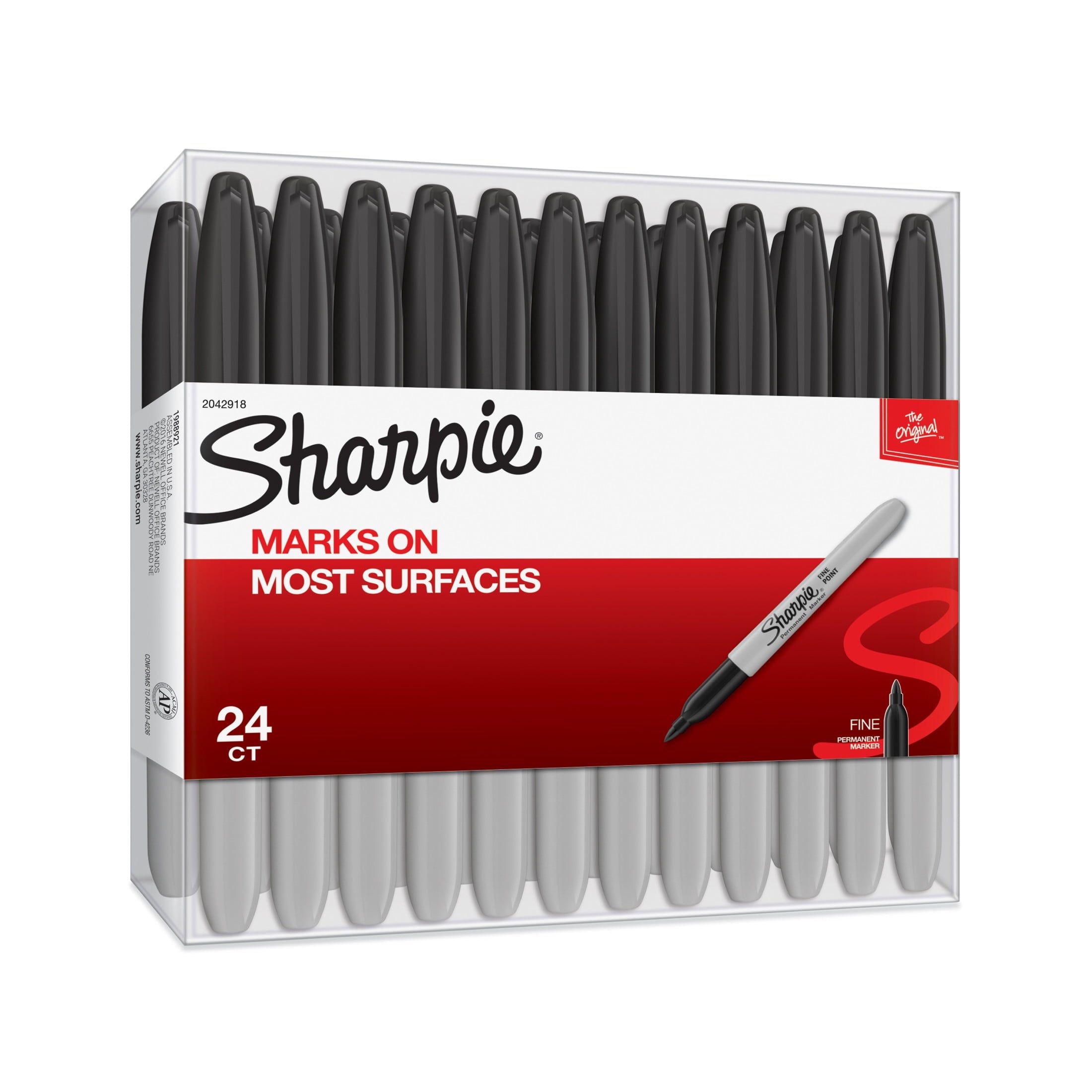 Sharpie Permanent Markers, Fine Point, Black, 24 Count