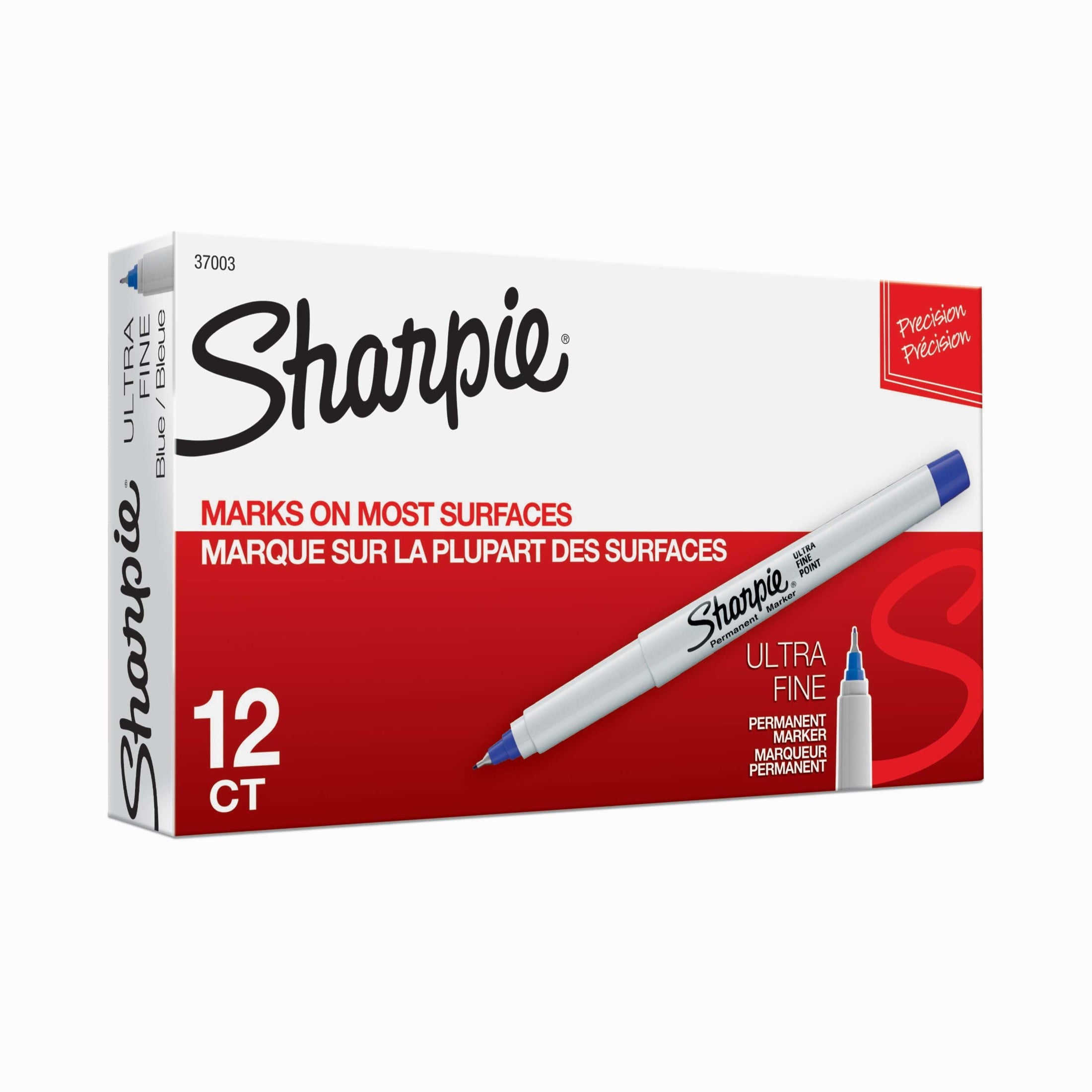 Sharpie Permanent Markers, Ultra Fine Point, Blue, Dozen