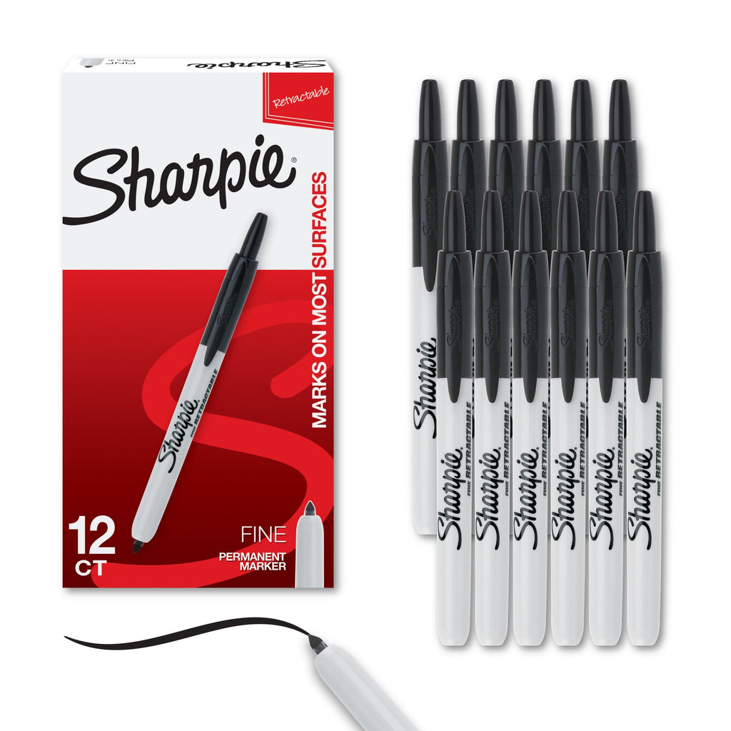 Sharpie Retractable Permanent Marker, Fine Point, Black