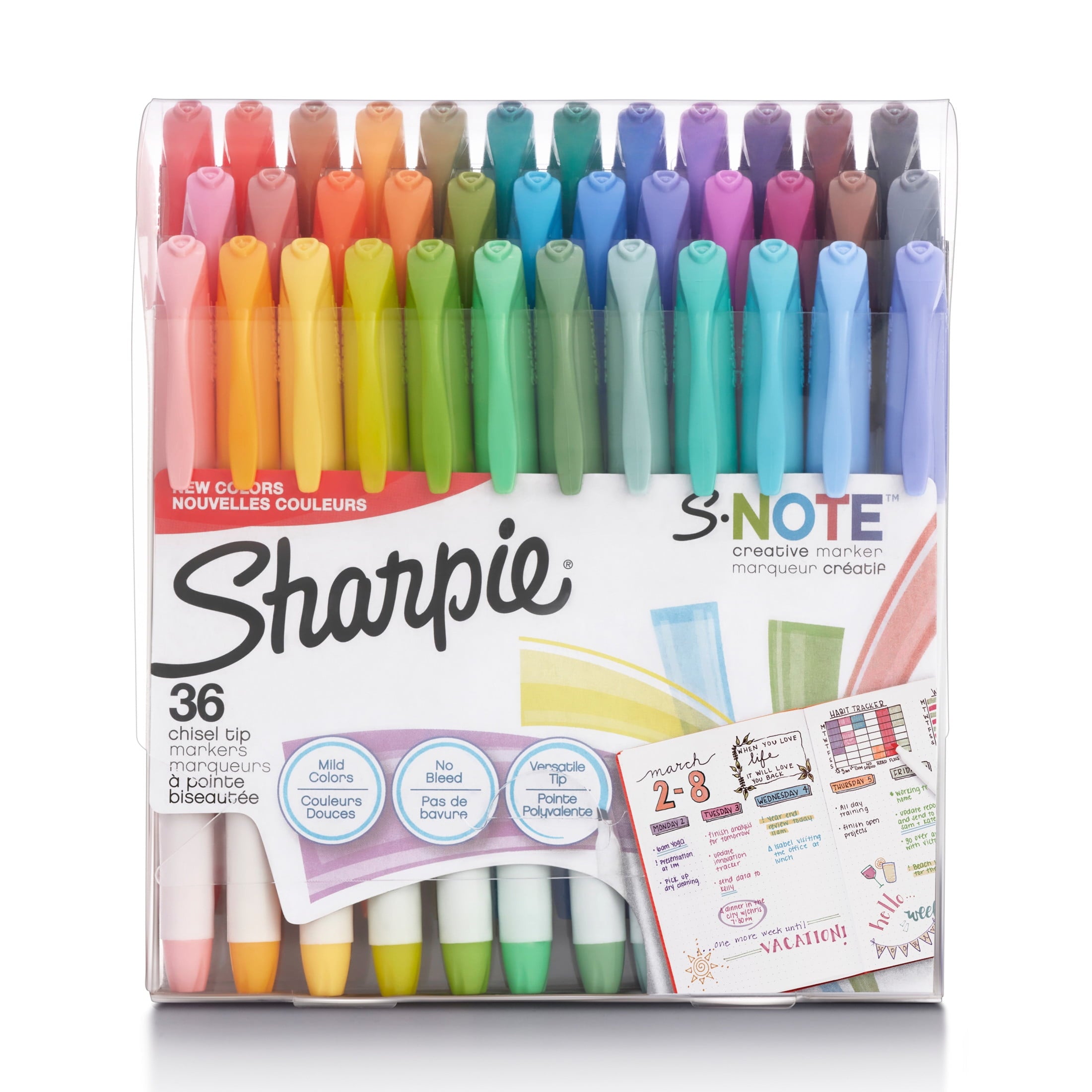 Sharpie S-Note Creative Highlighter Markers, Assorted Colors, Chisel Tip, 36 Count