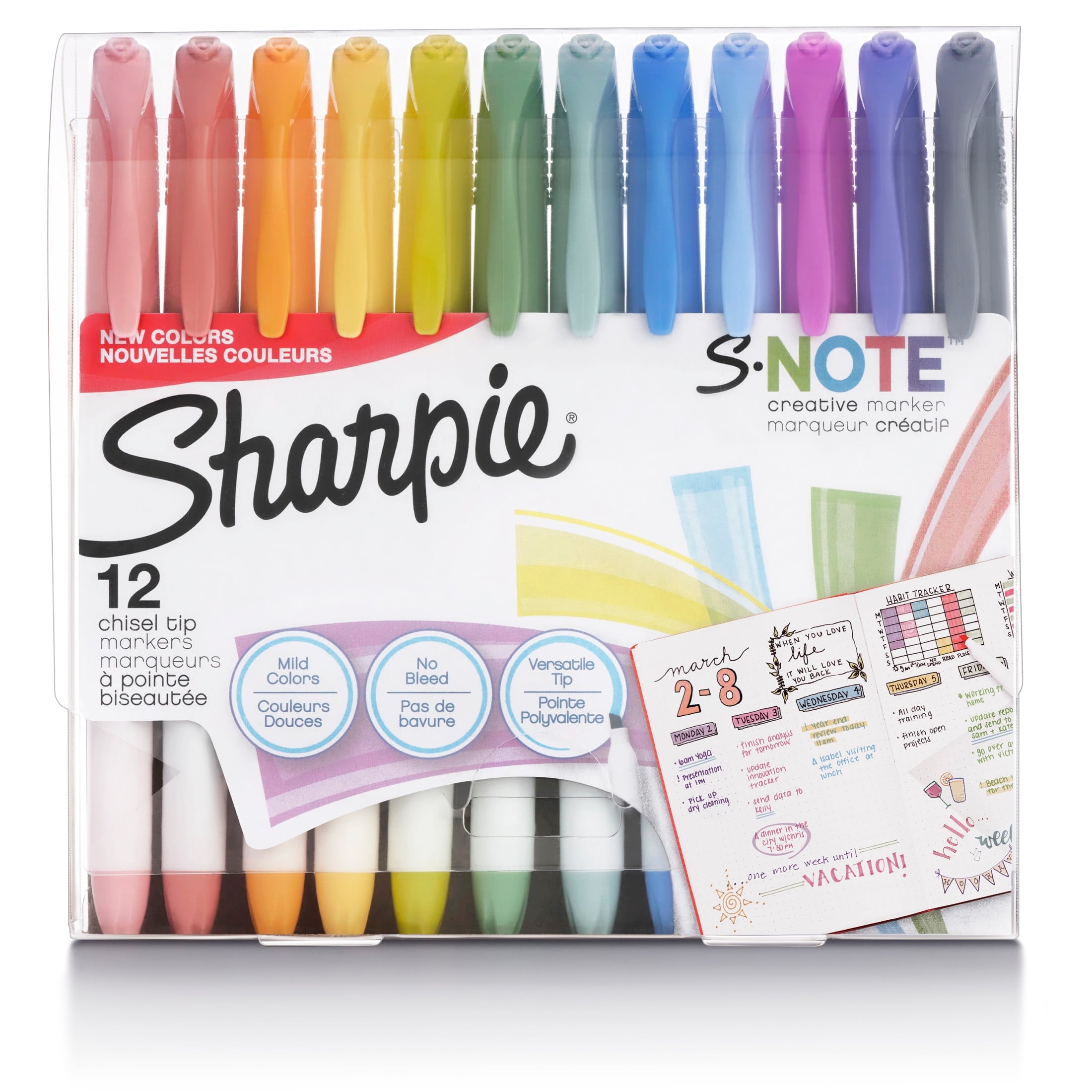 Sharpie S-Note Creative Marker Set, 12-Markers, Highlighter, Assorted Colors