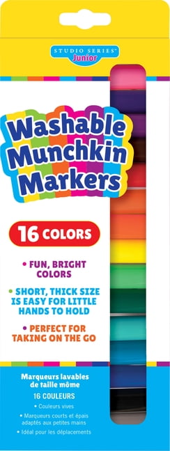 Studio Series Jr. Washable Munchkin Markers (Set of 16 Easy-To-Clean, Water-Soluble Colors), (Hardcover)