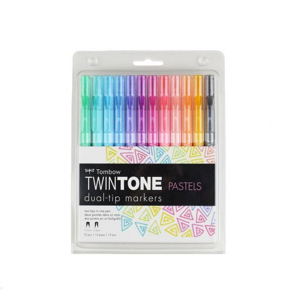 Tombow 61501 TwinTone Marker Set, Pastel, 12-Pack