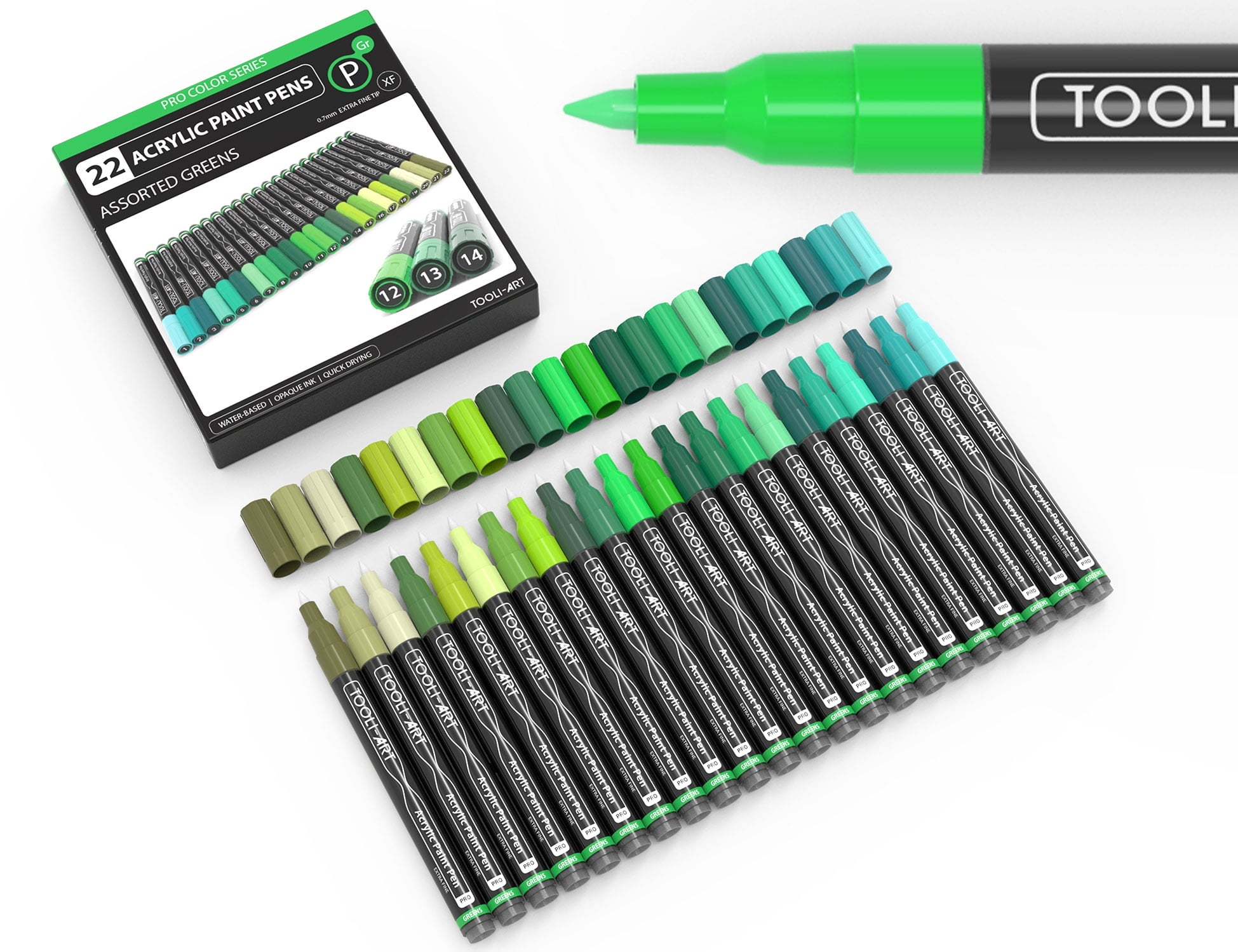 Acrylic Paint Pens 22 Assorted Red And Pink Pro Color Series Specialty Markers Set (0.7mm EXTRA FINE)