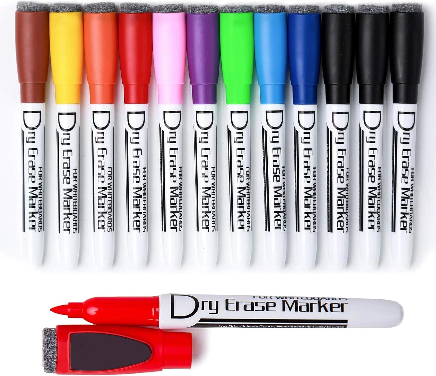 Volcanics Magnetic Dry Wipe Pens Dry Erase Markers 12,10 Colors
