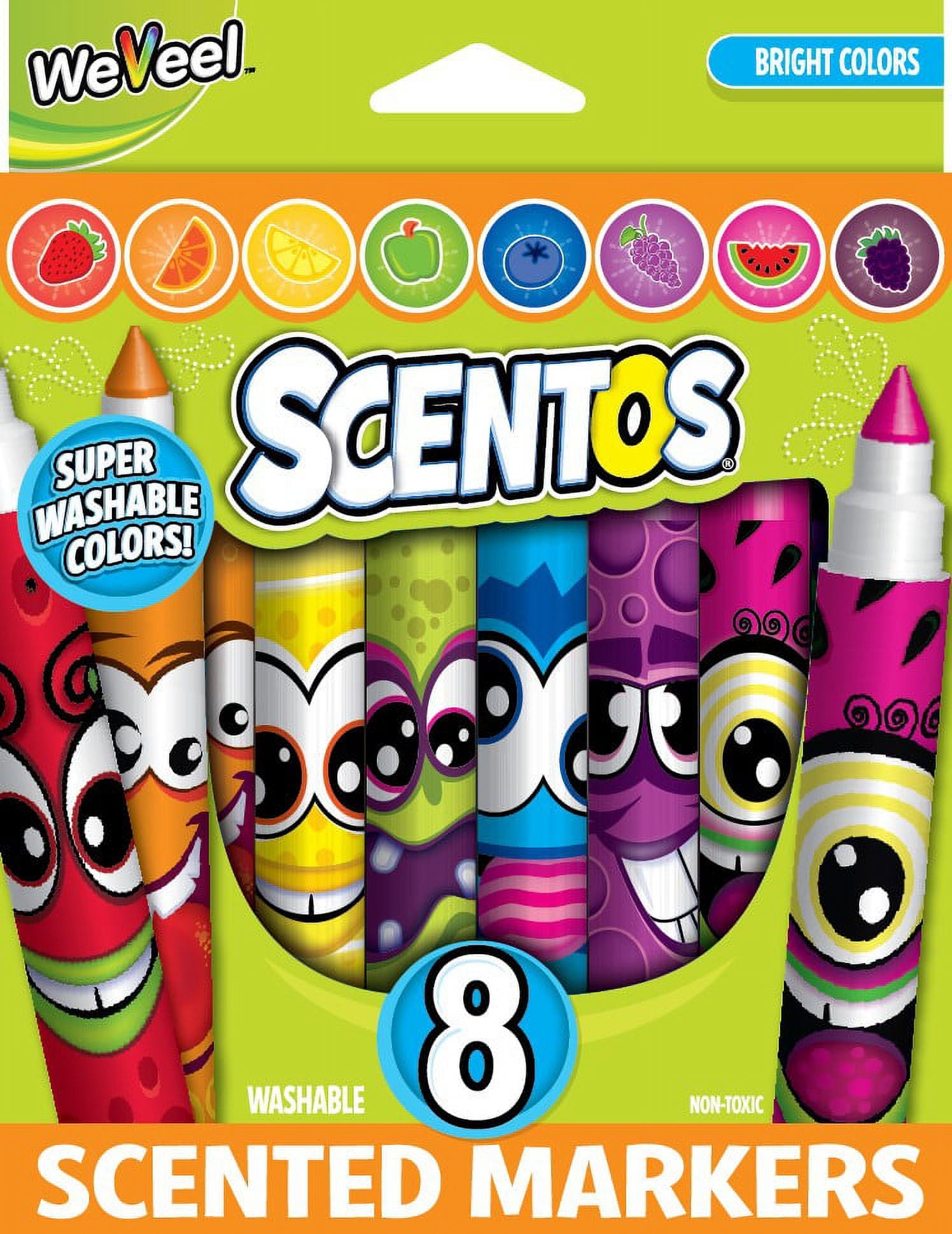 WeVeel Scentos Scented Markers - Bullet Tip, Set of 8, Assorted